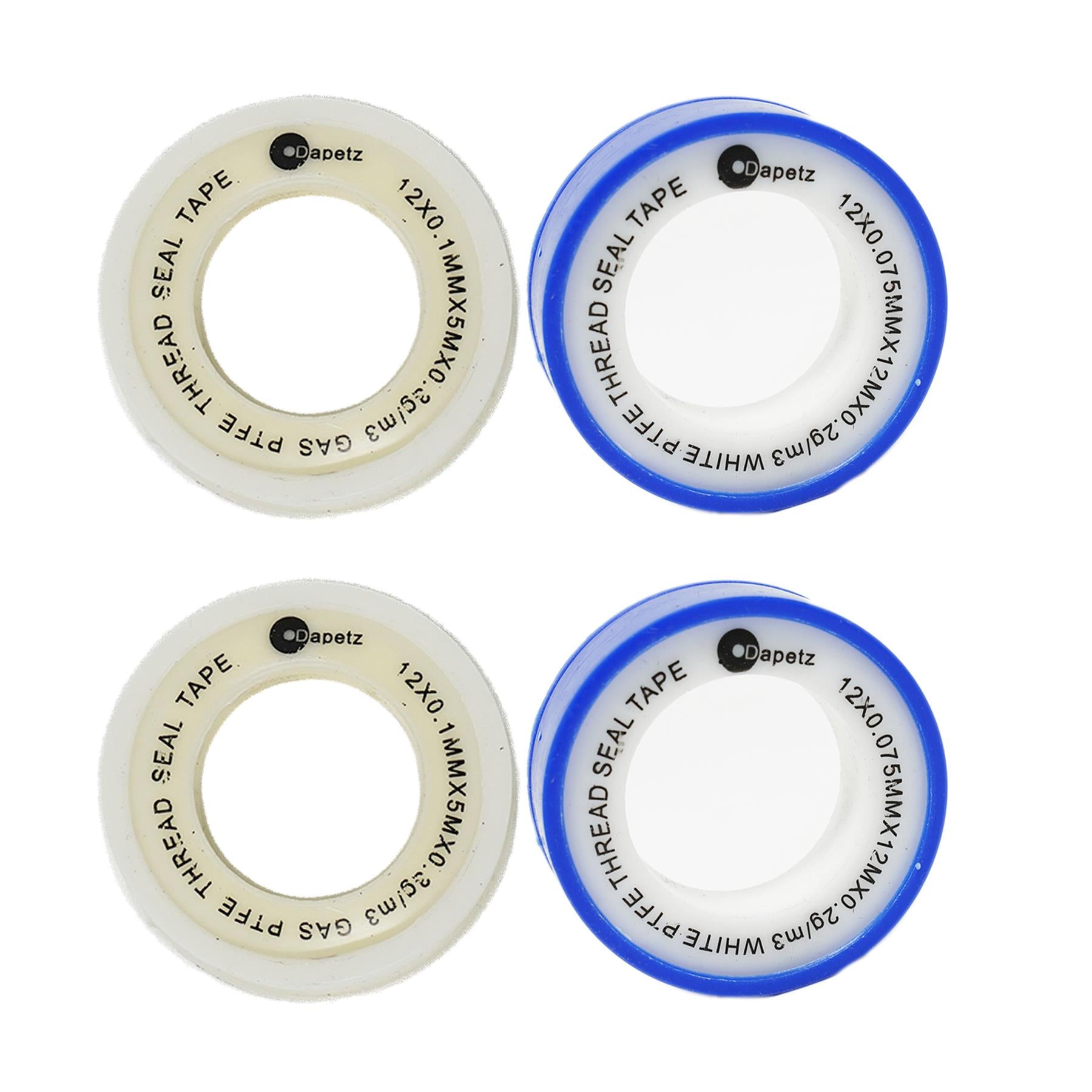 PTFE Tape Gas and Water for Thread Seal White Teflon 12mm x 12m 2 Pc By Dapetz