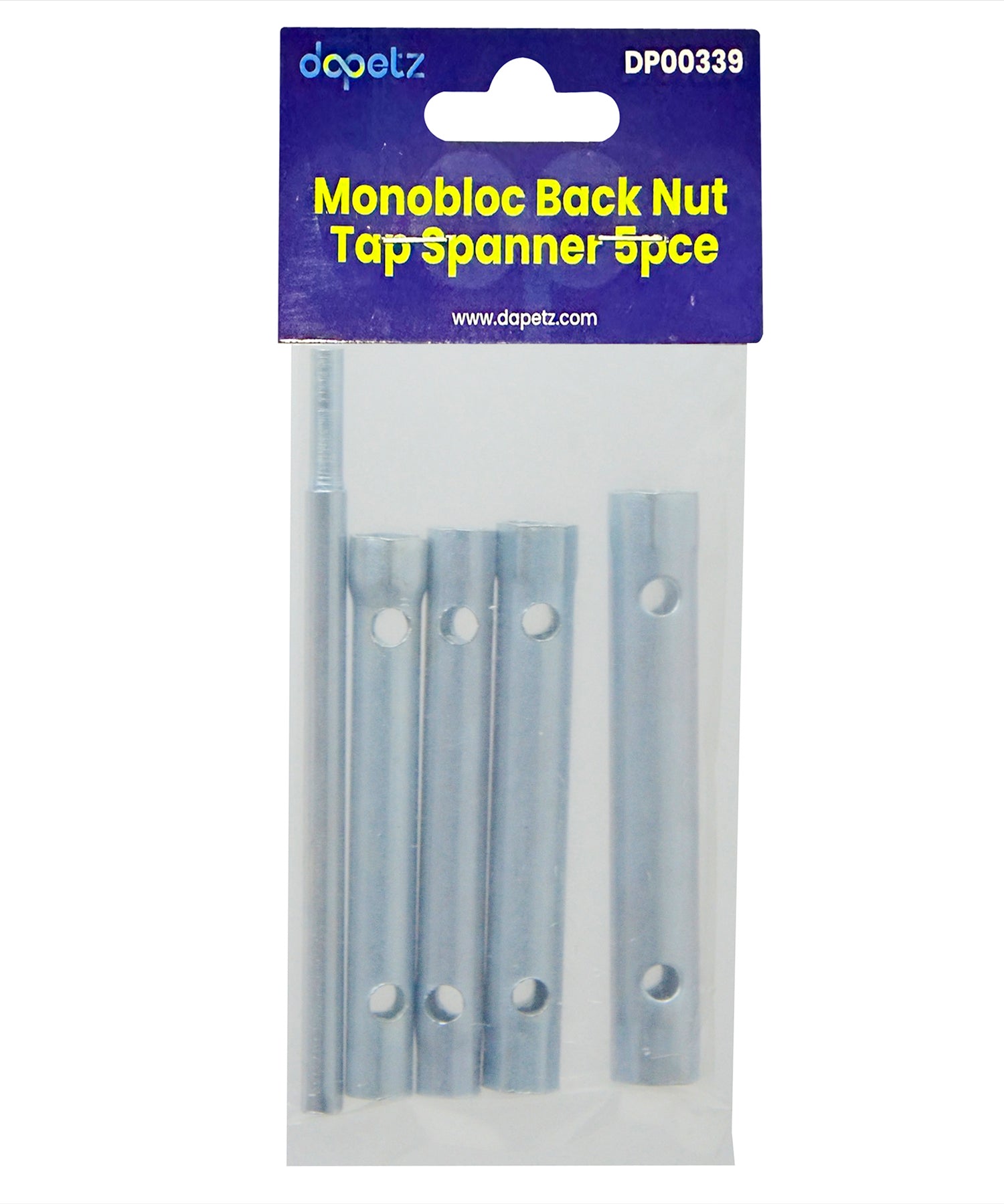 New Plumber MONOBLOCK BACK NUT TAP SPANNER 8mm - 13mm SET 5 Piece By Dapetz