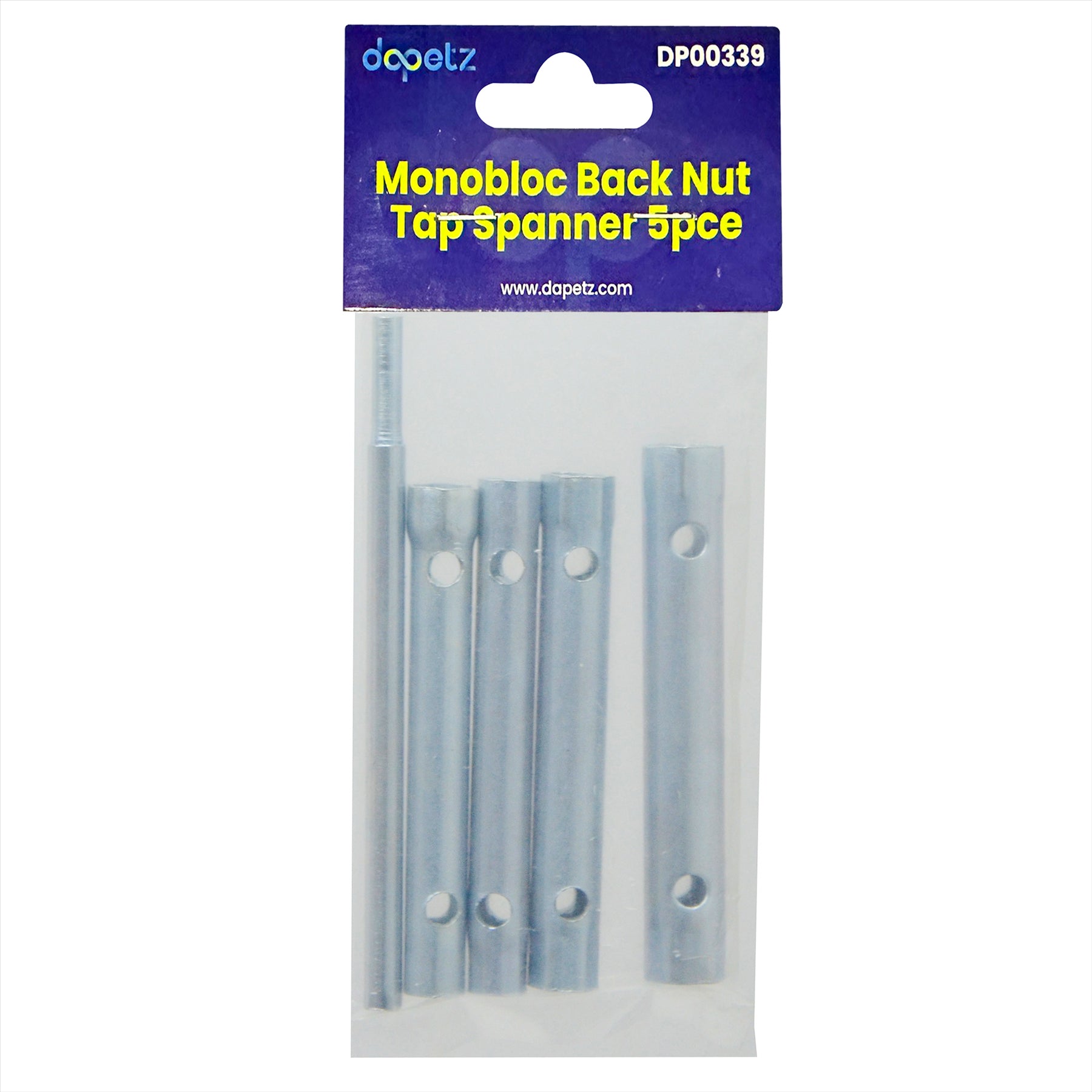 New Plumber MONOBLOCK BACK NUT TAP SPANNER 8mm - 13mm SET 5 Piece By Dapetz