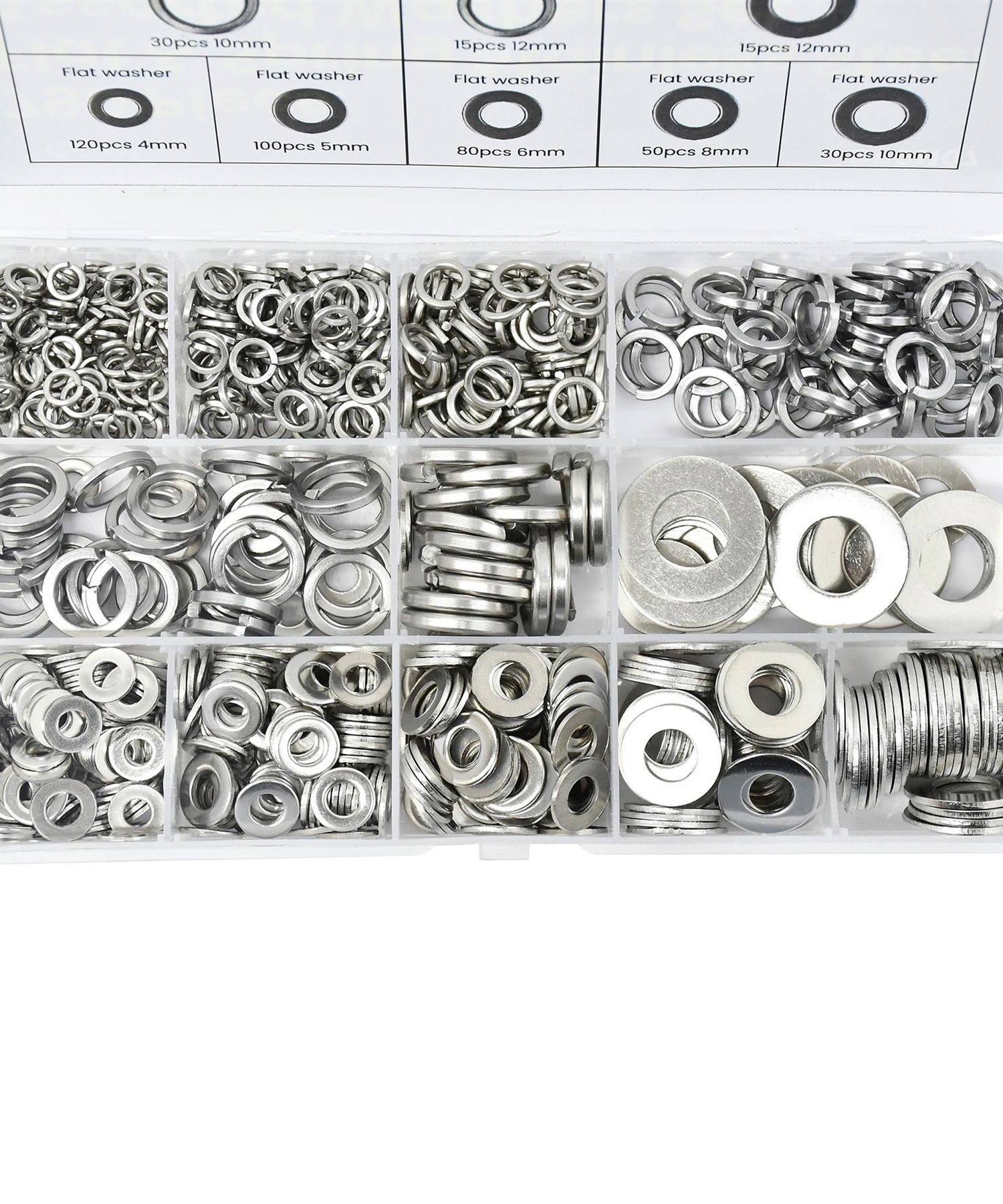 Spring Washers Stainless Steel Flat,790 Pc Assorted Set Dapetz