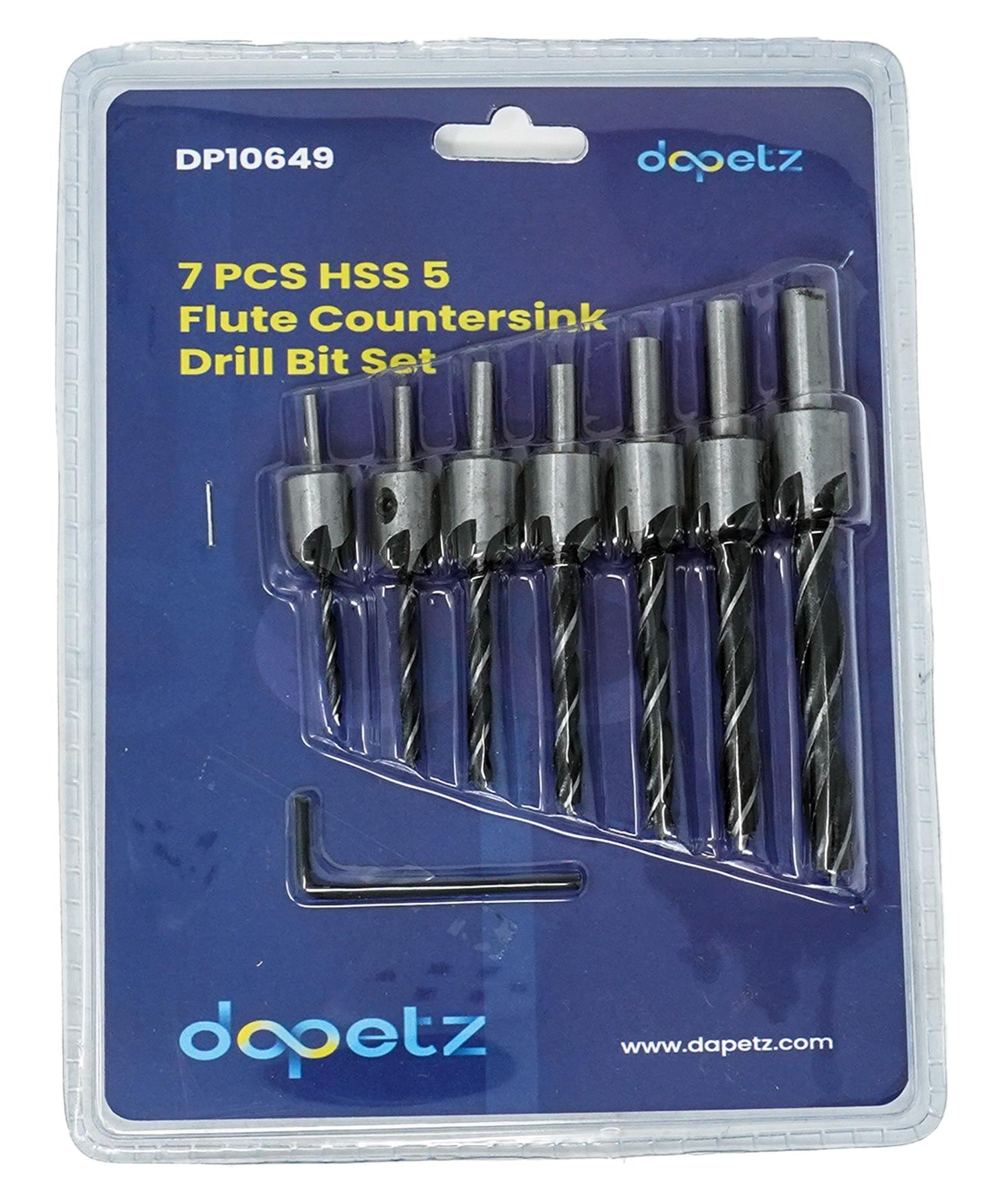 Drill Bit HSS 5-Flute 3 4 5 6 7 8 10mm 7PCS Dapetz