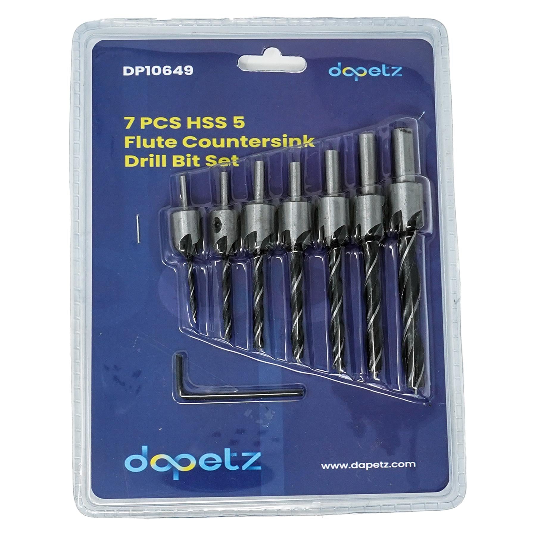 Drill Bit HSS 5-Flute 3 4 5 6 7 8 10mm 7PCS Dapetz