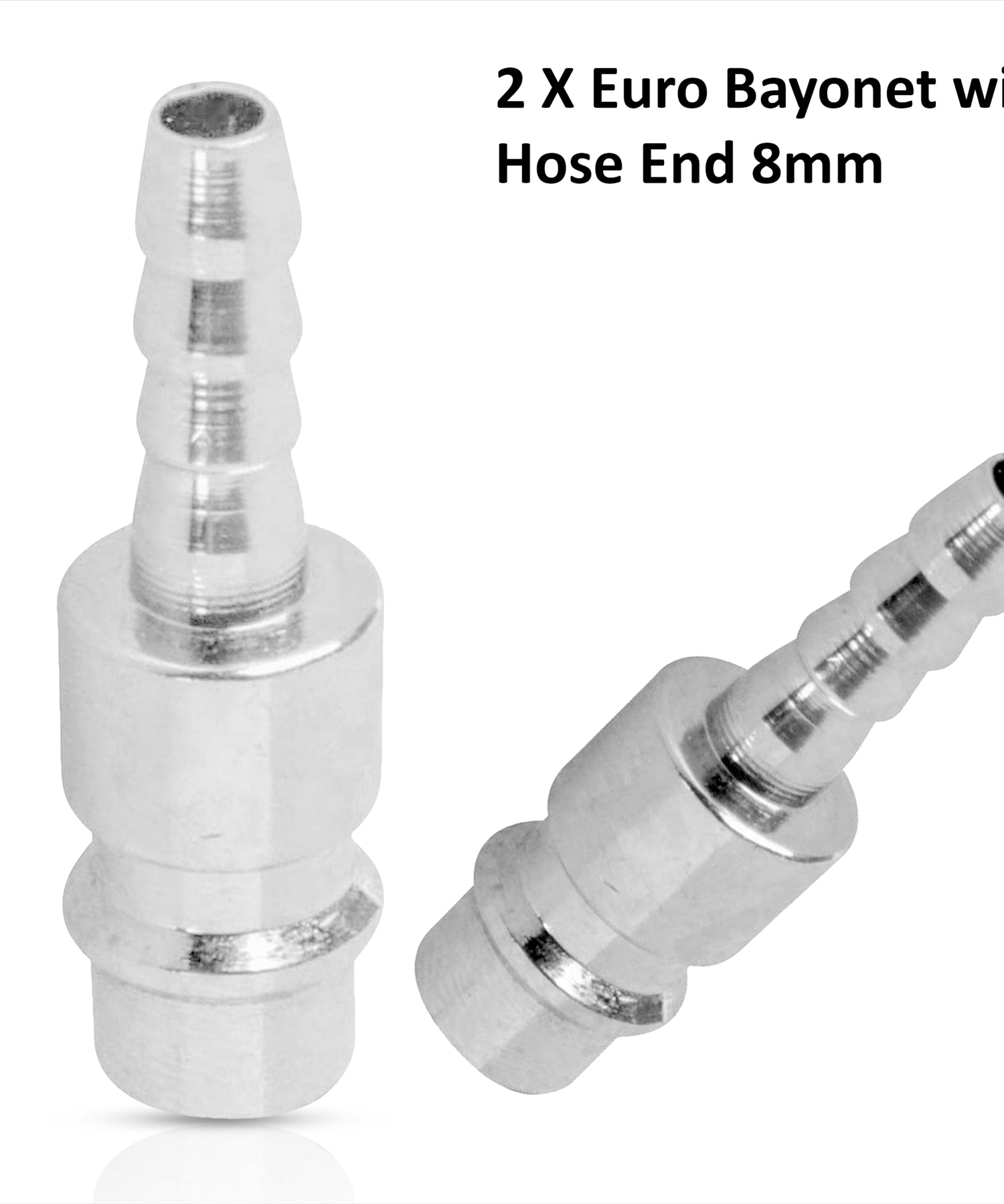 3Pc Euro Air Line Hose Fitting Connector Quick Release Coupler Barb Bayonet 6mm