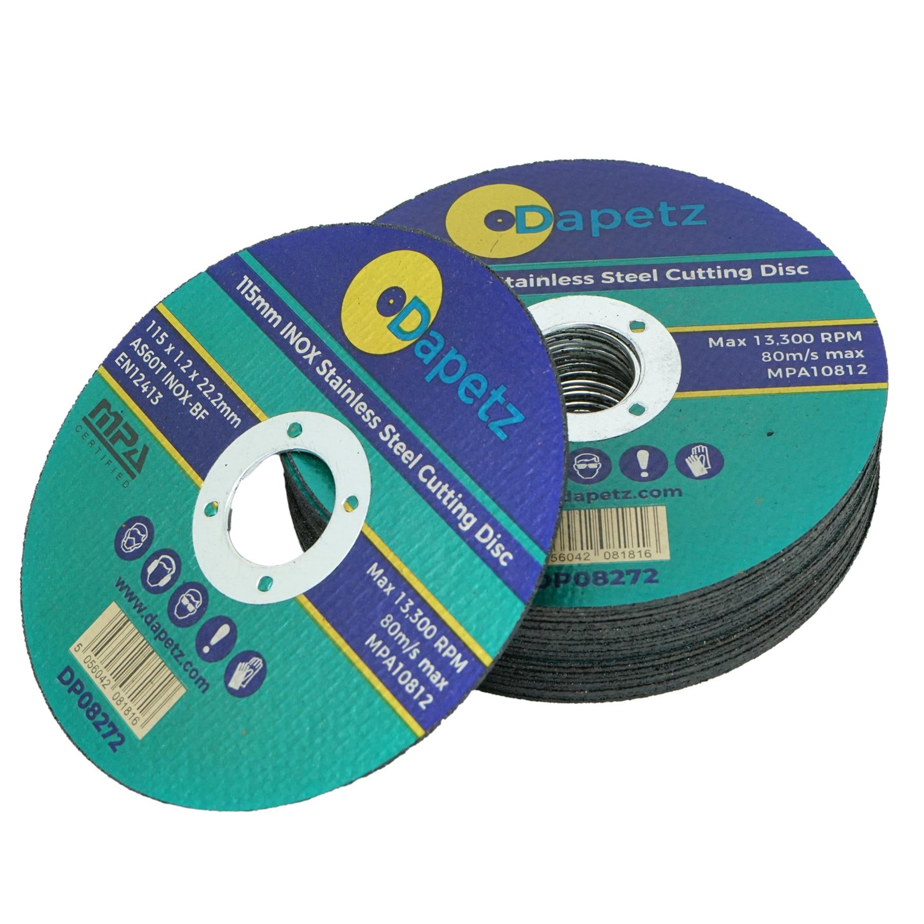 Cutting Disc For Metal Steel INOX Stainless 115mm Super Thin 1.2mm Blade 10 Pc By Dapetz