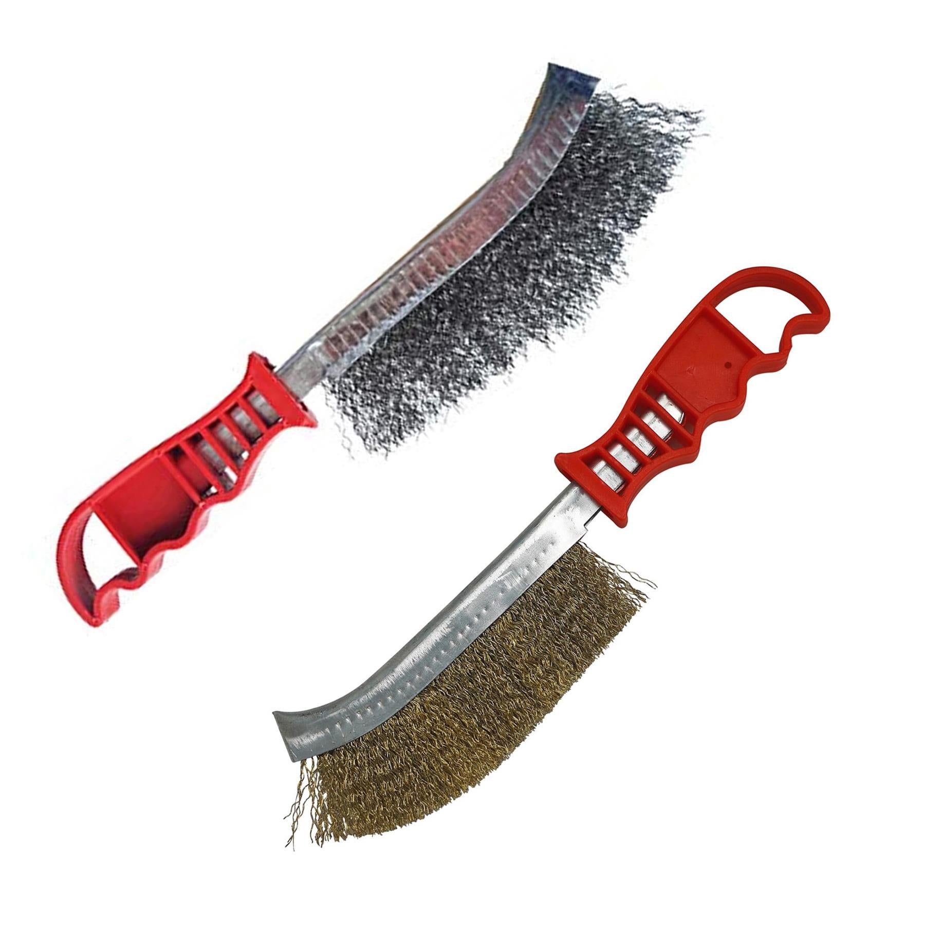 Wire Hand Brush Steel and Brass 35mm Paint Rust Metal Remover By Dapetz