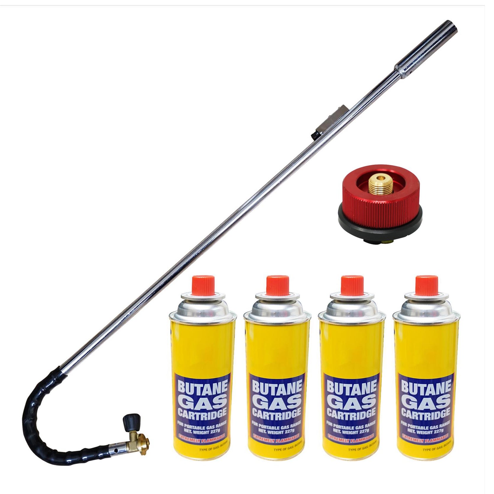 Weed Burner Killer Wand Butane Gas Blowtorch Garden Outdoor Moss With 4 Gas Can