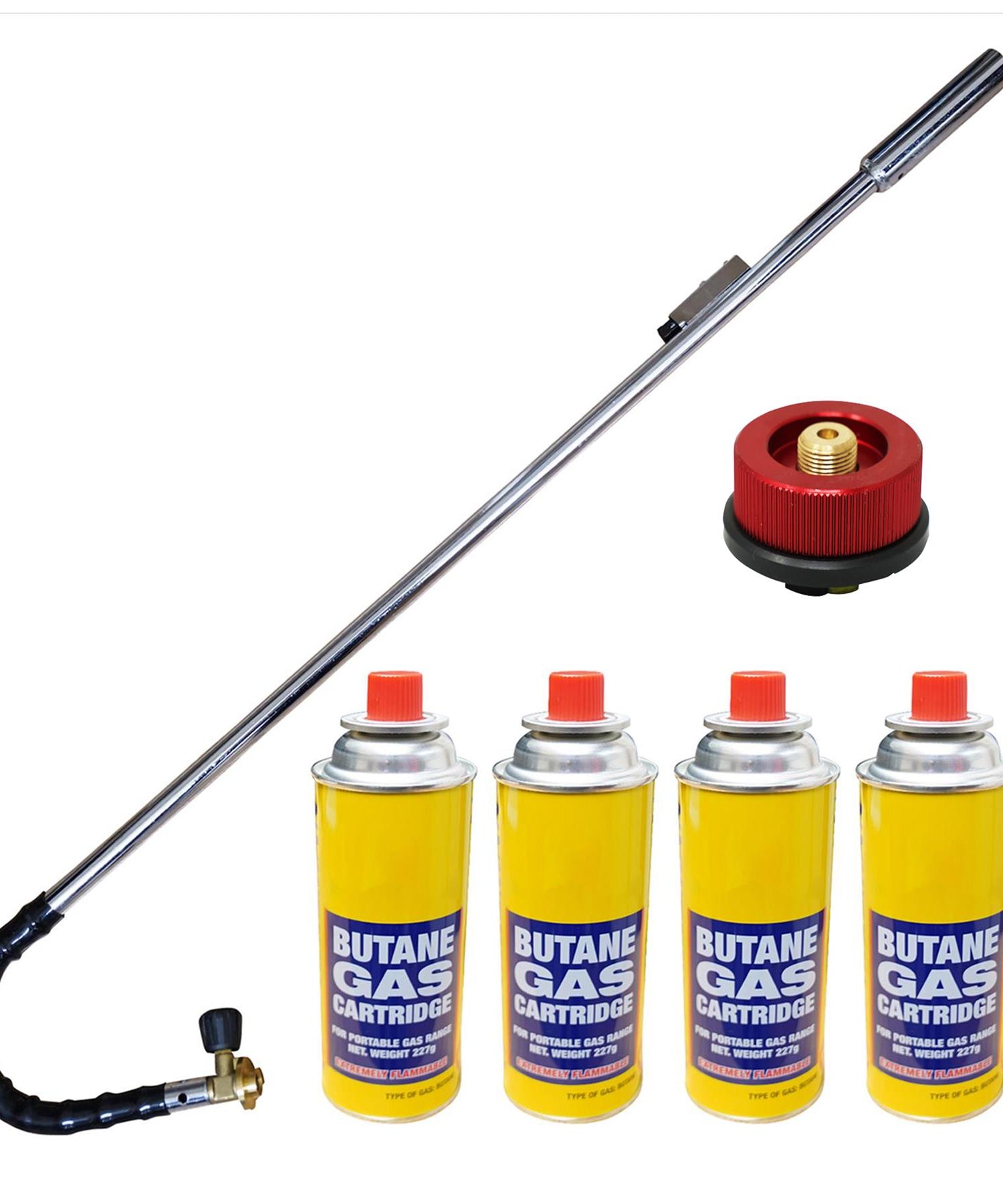 Weed Burner Killer Wand Butane Gas Blowtorch Garden Outdoor Moss With 4 Gas Can
