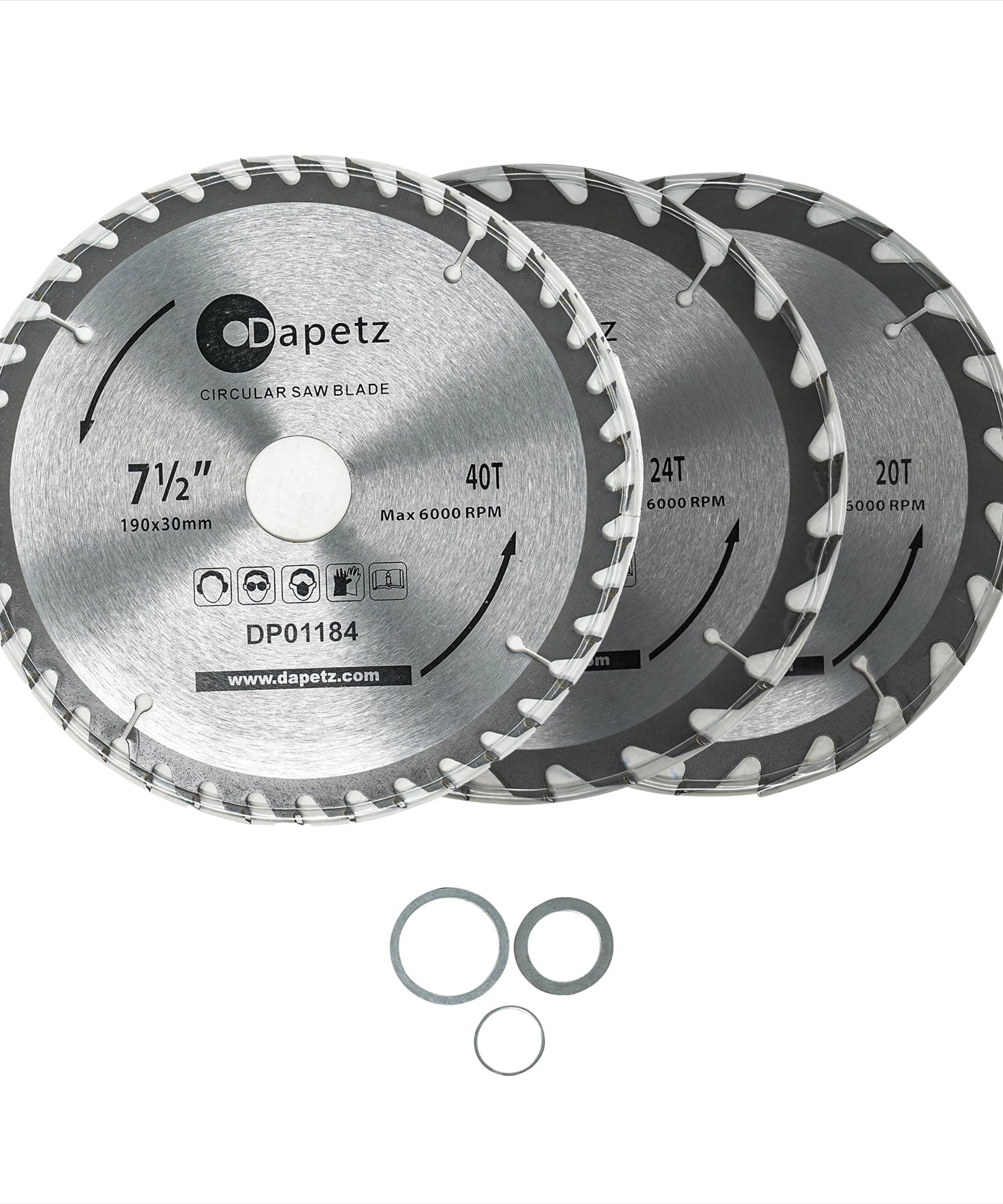 3Pc 190mm TCT 30mm Bore