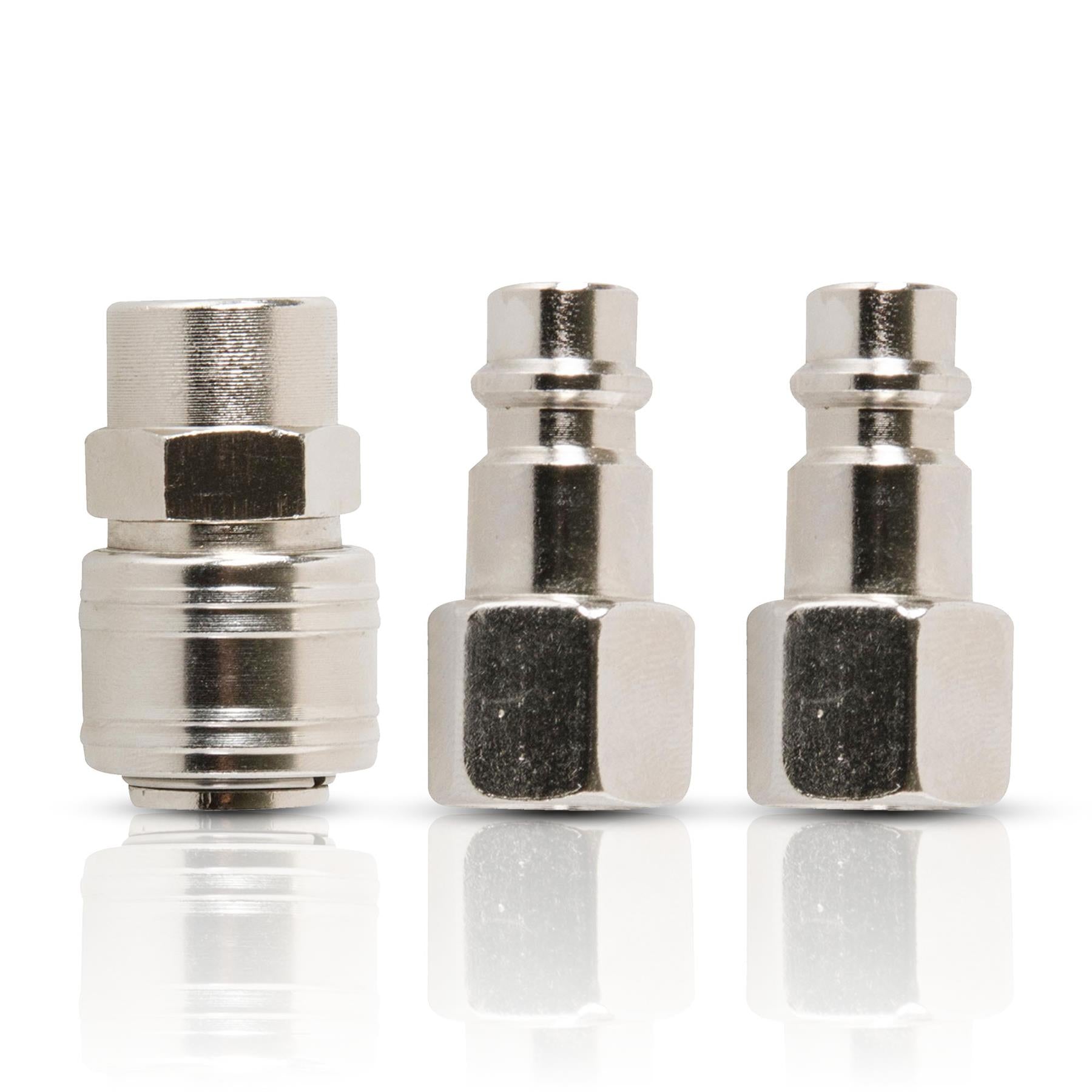 Female Euro Air Line Hose Fitting Connector Quick Release Coupler 1/4" BSP 3Pcs