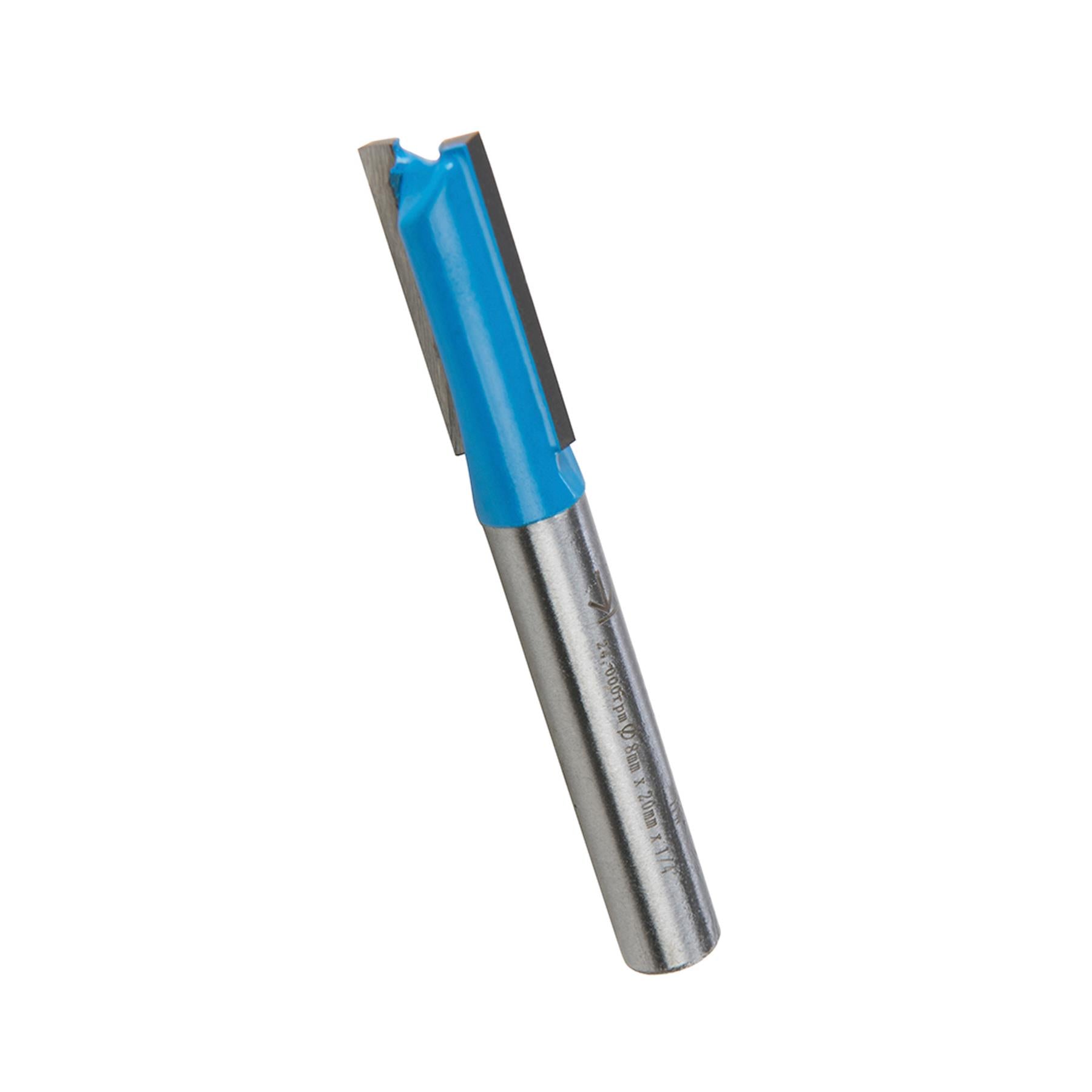 Straight 2 Flute Router Bit Cutter 1/4" Shank Carbide TCT Groove Metric 8 x 20mm