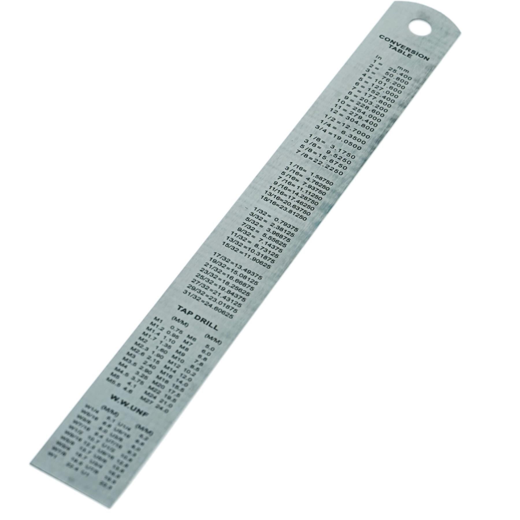 8" 20cm 200mm Stainless Steel Ruler Metal Rule Metric Imperial