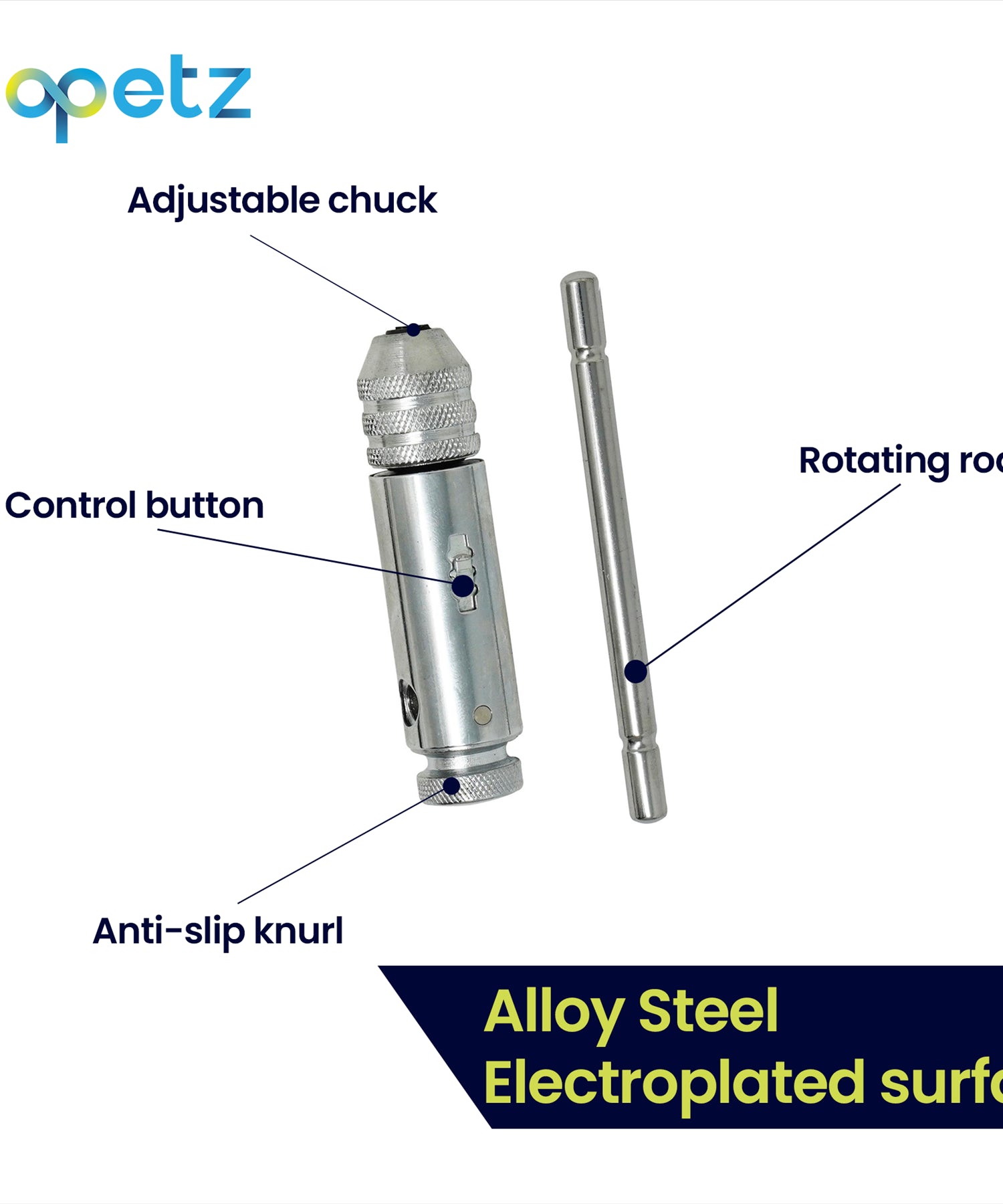 Reversible T-Bar Ratchet Tap Wrench M5-M12 for Precise Threading By Dapetz