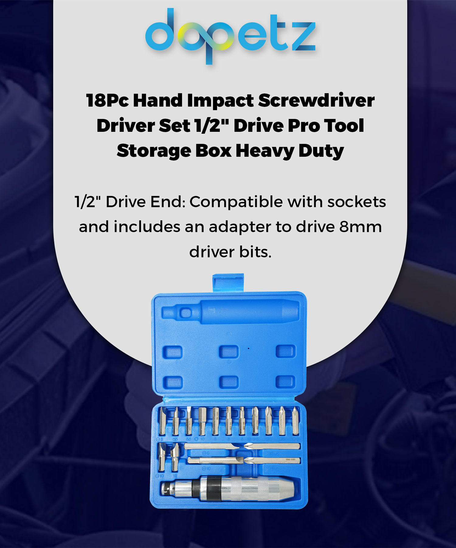 18pc Impact Screwdriver Set Dapetz