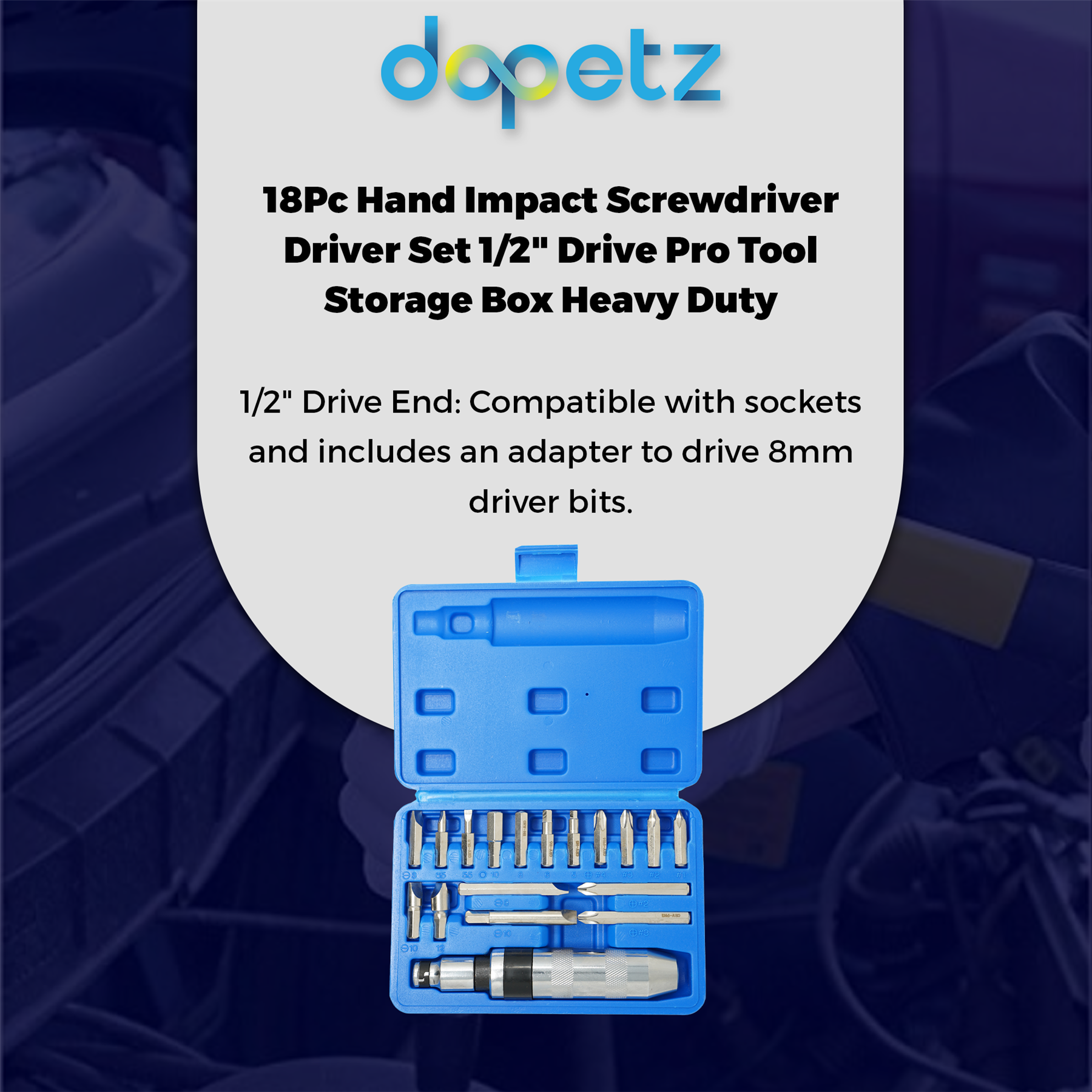 18pc Impact Screwdriver Set Dapetz