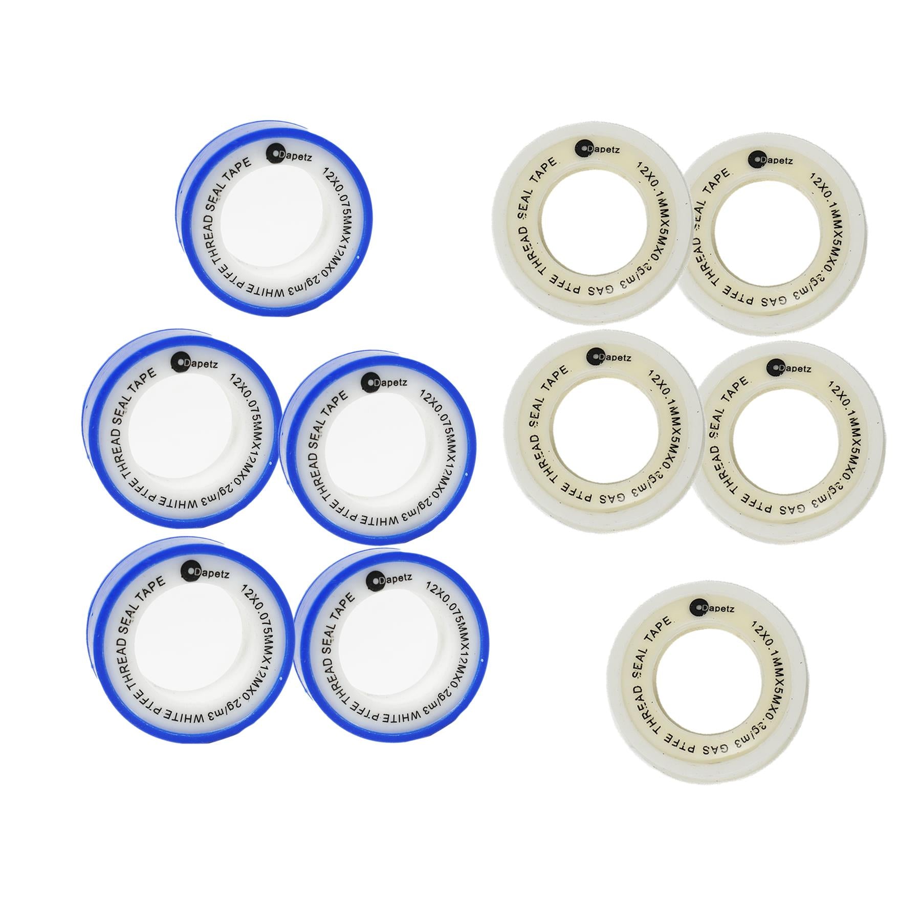 PTFE Tape Gas and Water for Thread Seal White Teflon Tape 12mm By Dapetz