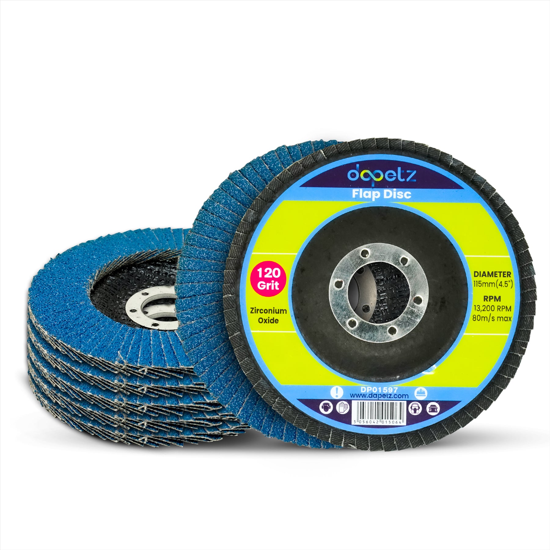 Flap Discs 115mm Sanding 10Pcs 40 120 Grit Grinding Disc 4.5" Zirconium Oxide ny Dapetz