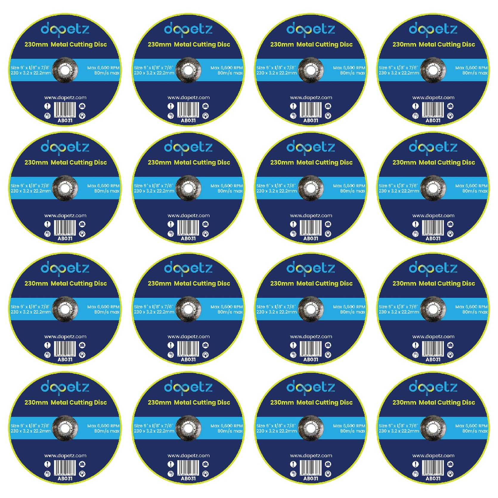 230mm ULTRA THIN METAL CUTTING BLADE DISC STEEL & STAINLESS ANGLE 20Pcs