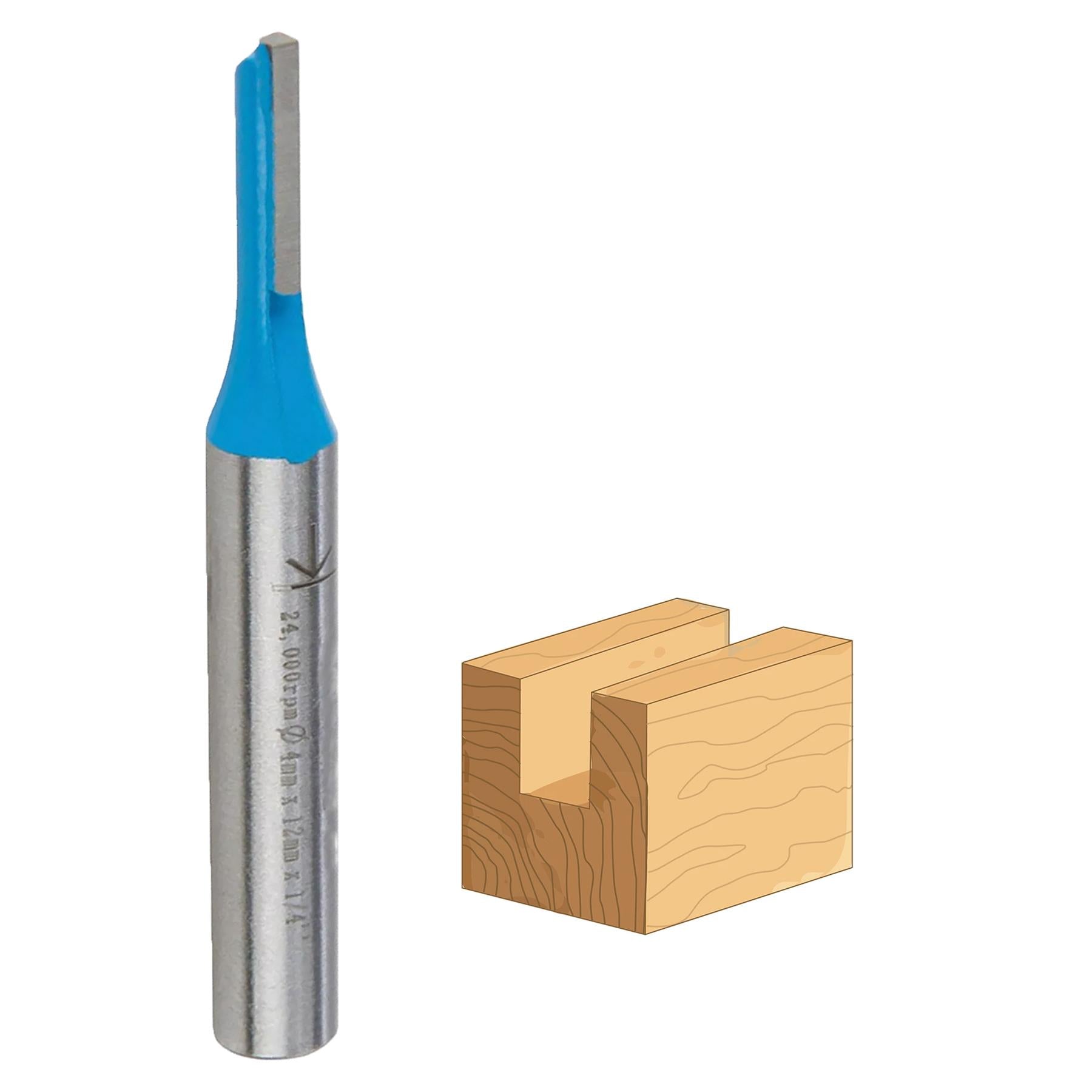 1/4" Shank Straight Metric Router Bits TCT Cut Cutter 12mm long x 4mm Diameter