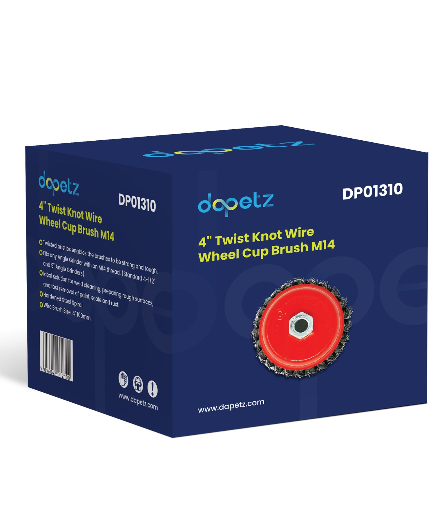 Twist Knot Wire Wheel Cup Brush 4" M14 for 4 1/2" 100mm Angle Grinder