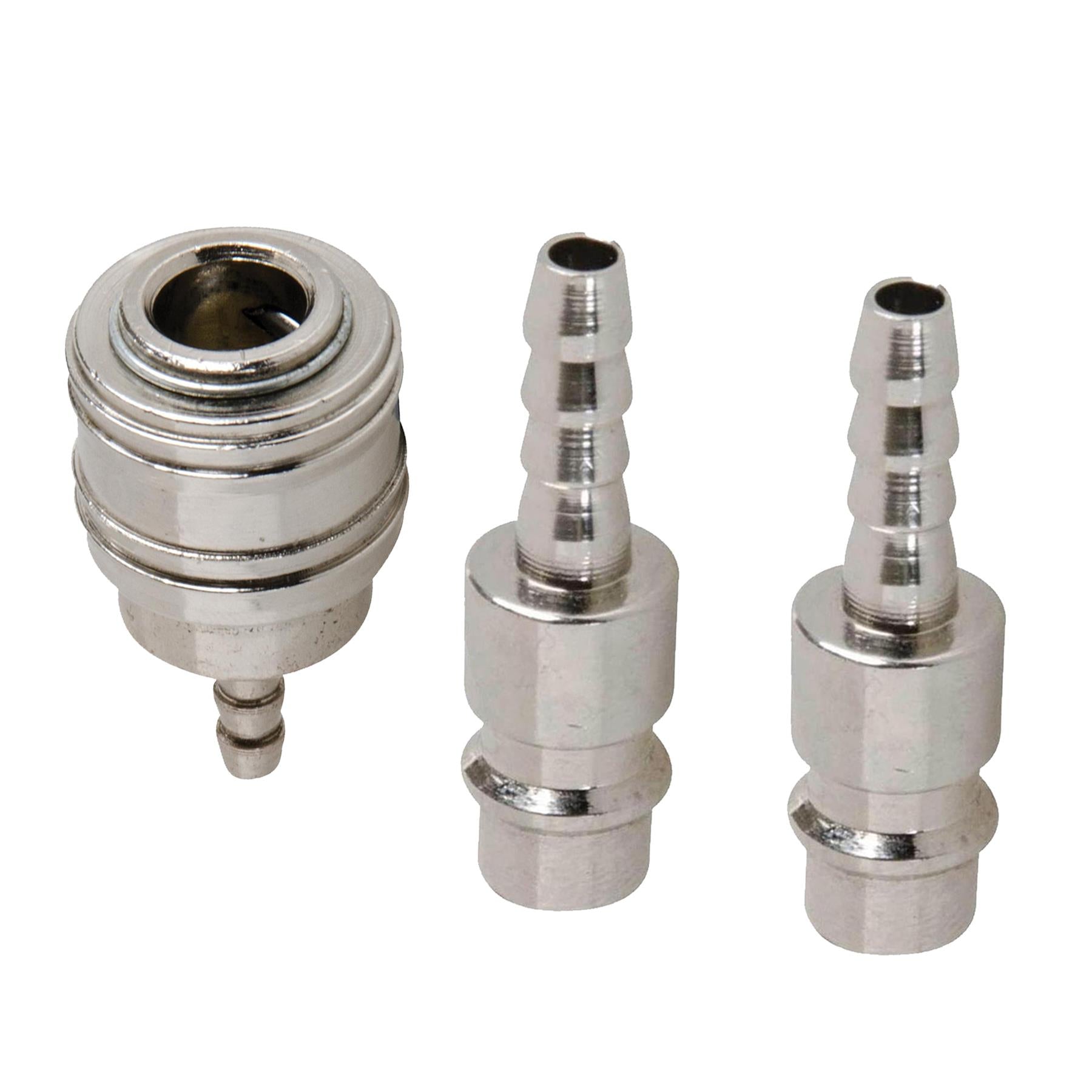 3Pc Euro Air Line Hose Fitting Connector Quick Release Coupler Barb Bayonet 6mm
