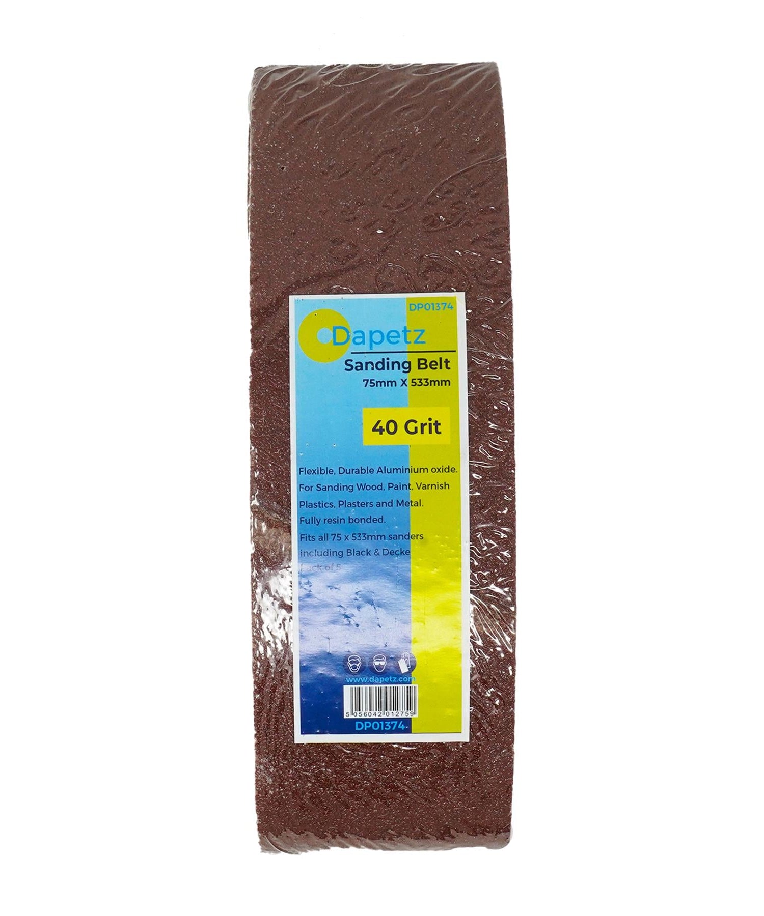 Sanding Belts 75 x 533mm 40 Grit Compatible with MAKITA, BOSCH, and More Pack Of 5