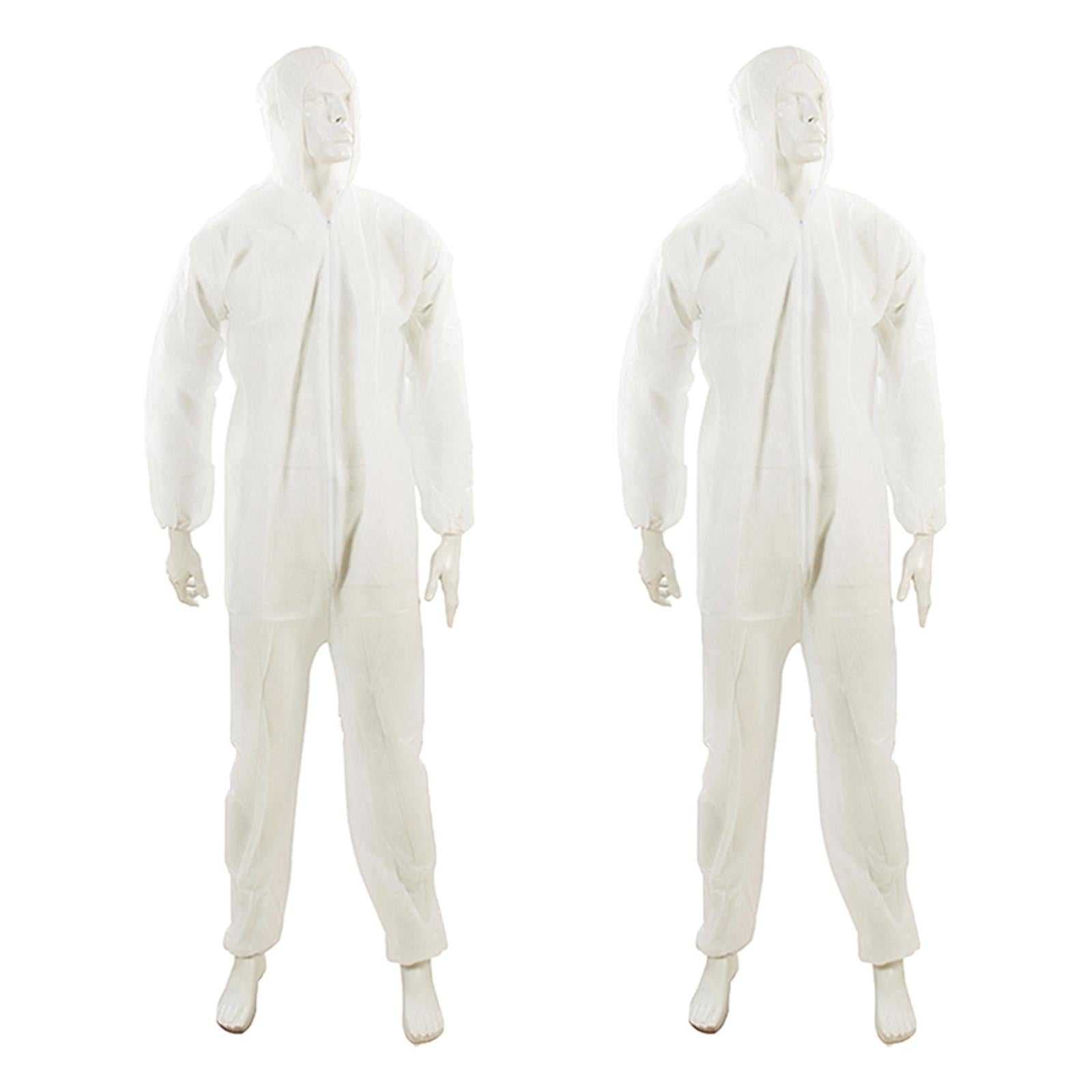 2X Disposable Paper Suit Protective Overall Coveralls XL 136cm 54" By Dapetz