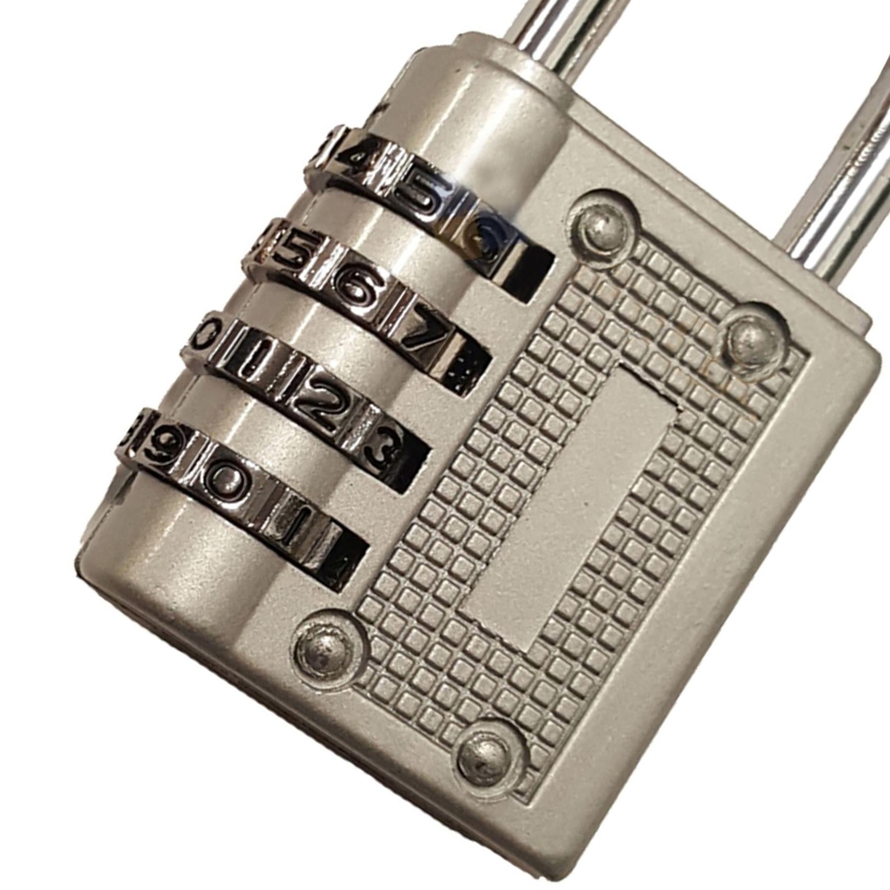 4 Digit Combination Padlock Heavy Duty Outdoor Lock Gym Travel Luggage Locker Grey