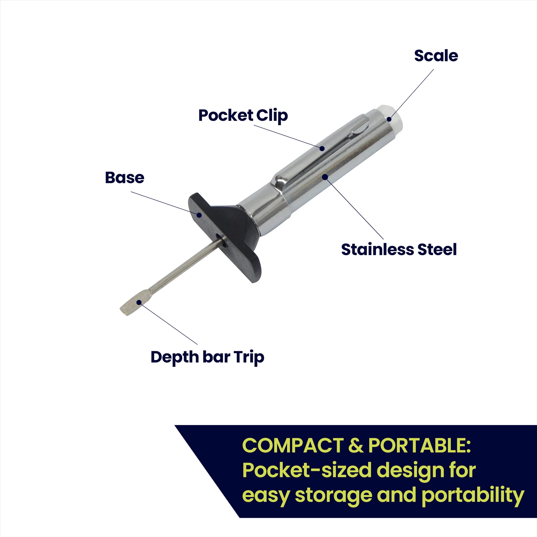 Car Bike Tyre Tread Depth Gauge Checker 1-25mm Motorcycle Cycle Pocket Gauge New by Daptez