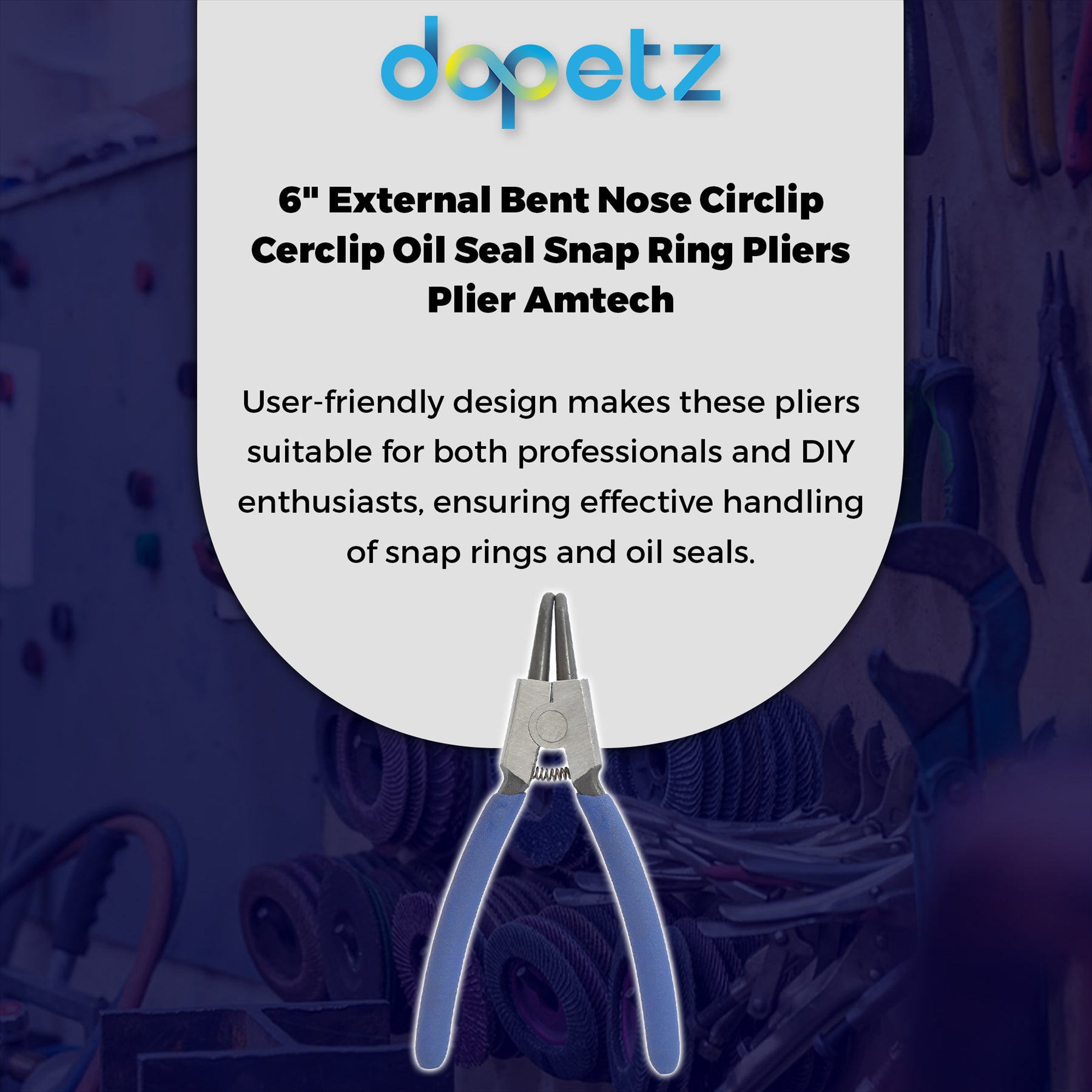 Ring Pliers Snap Nose 150mm Bent Tip Circlip Oil Seal 6" dapetz