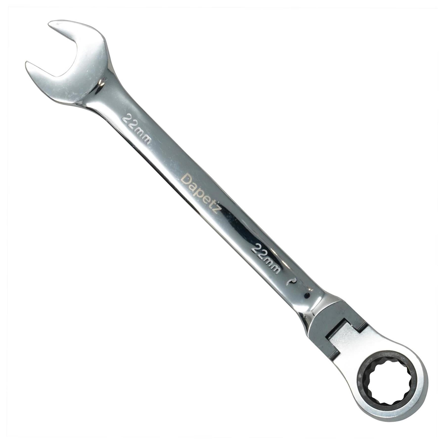 22mm Flexible Head Ratchet Metric Spanner Open End & Ring Guaranteed - Dapetz