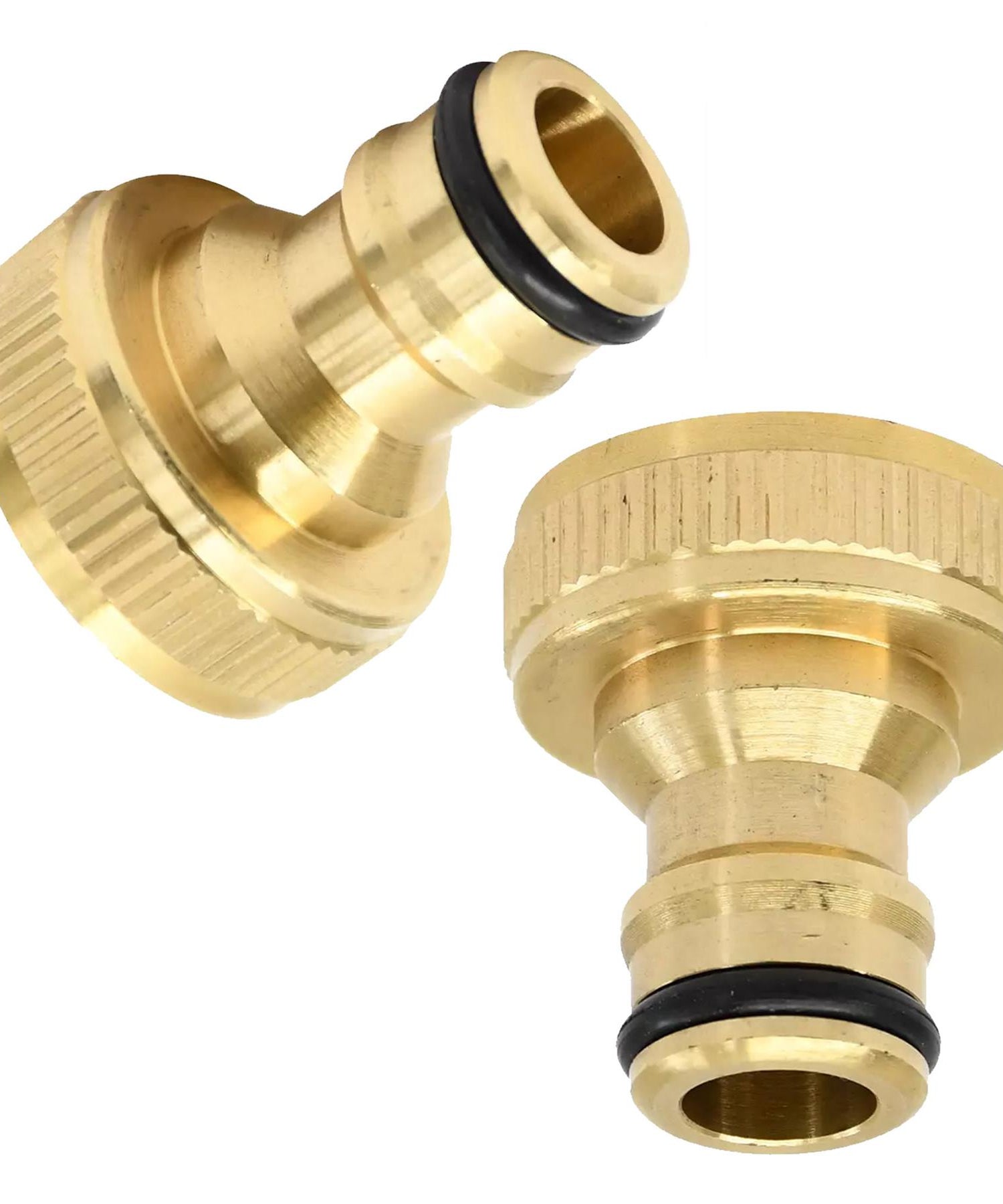 2x Brass Hose Tap Connector 3/4" Threaded Garden Water Pipe Adaptor Fitting By Dapetz