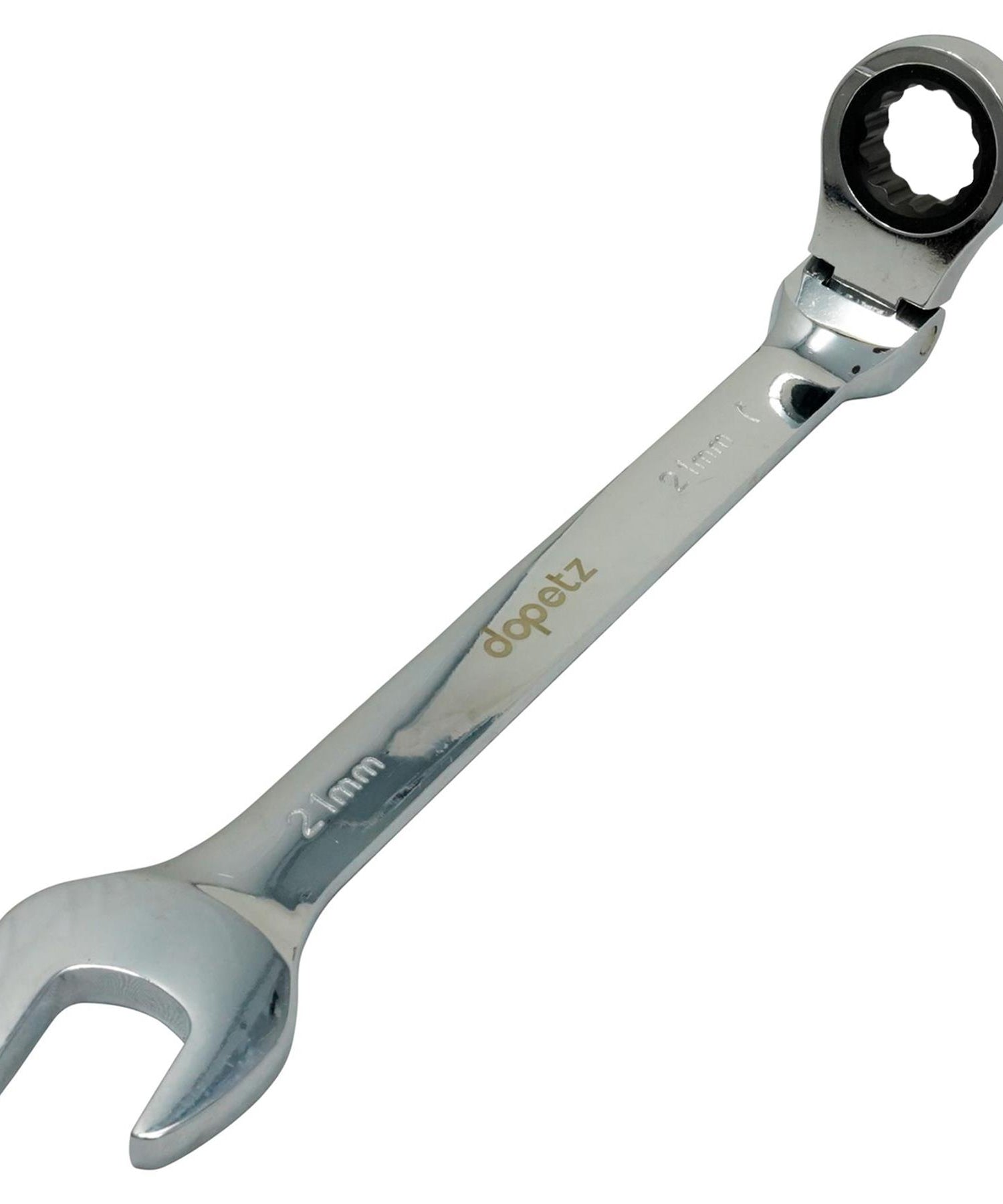 Flexible Head Ratchet Metric Spanner Open End & Ring Guaranteed 21mm By Dapetz - Dapetz