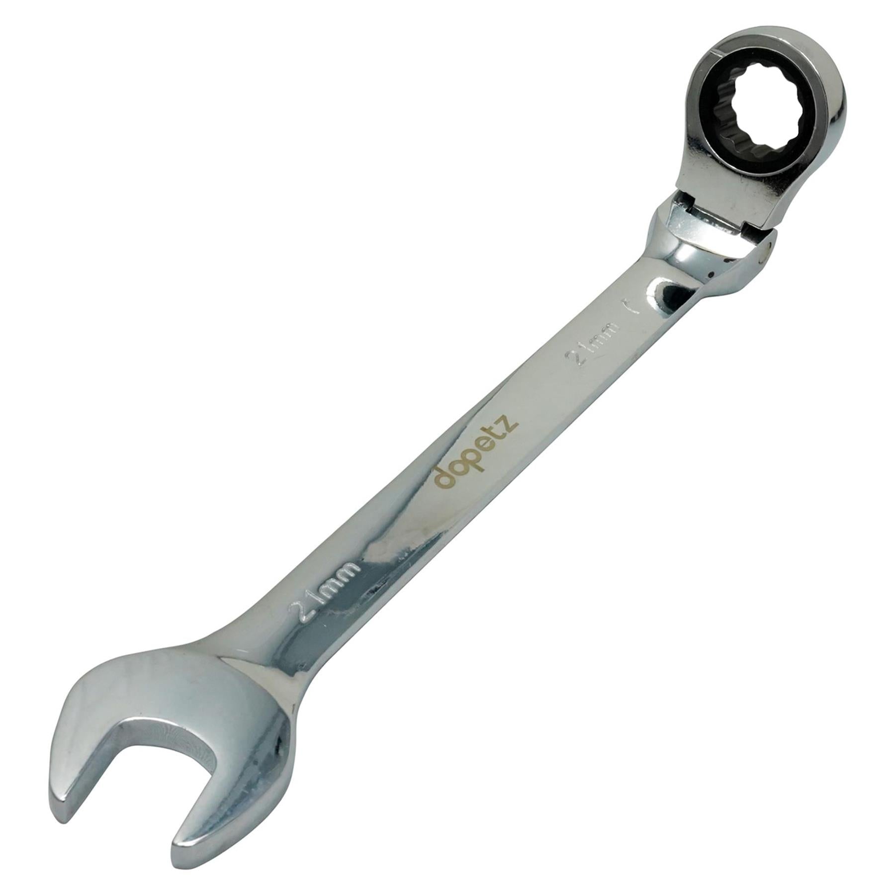 Flexible Head Ratchet Metric Spanner Open End & Ring Guaranteed 21mm By Dapetz - Dapetz