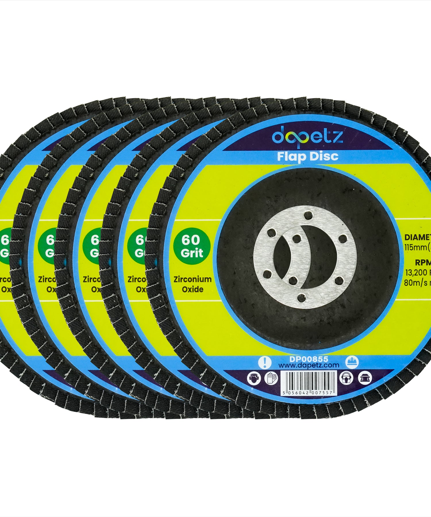 Flap Discs 115mm Sanding 10Pcs 60 120 Grit Grinding Disc 4.5" Zirconium Oxide by Dapetz