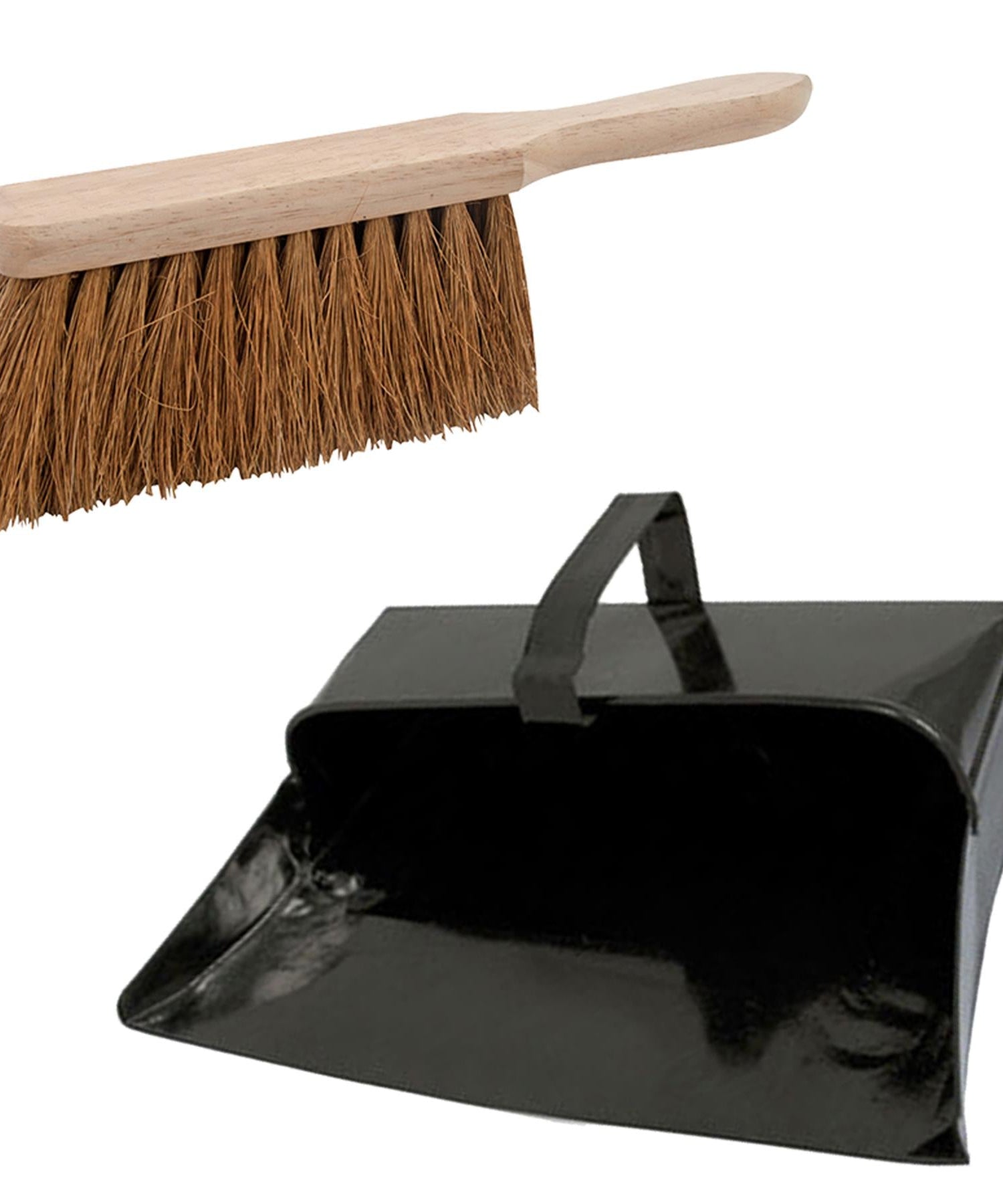 Strong Trade Metal Dustpan And Soft Wooden Hand Brush Dustpan Set for Desk, Table, Home Cleaning by Dapetz