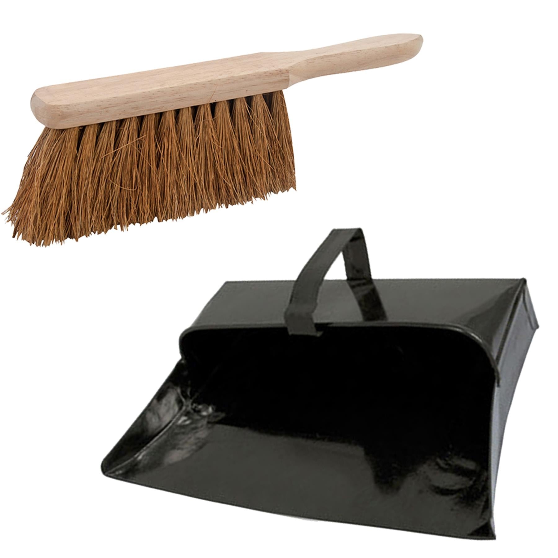 Strong Trade Metal Dustpan And Soft Wooden Hand Brush Dustpan Set for Desk, Table, Home Cleaning by Dapetz