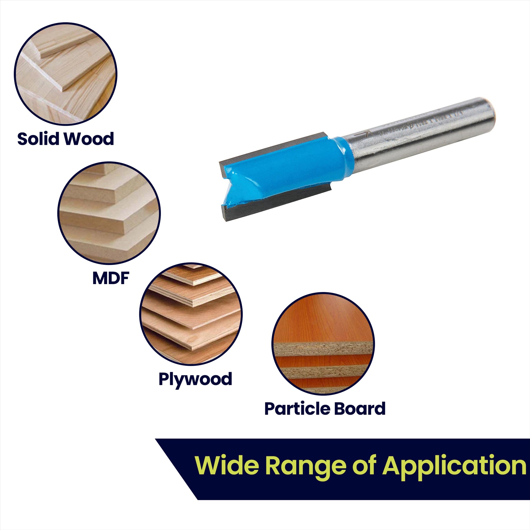 Straight 2 Flute Router Bit Cutter 1/4" Shank Carbide TCT Groove Metric 10x20mm