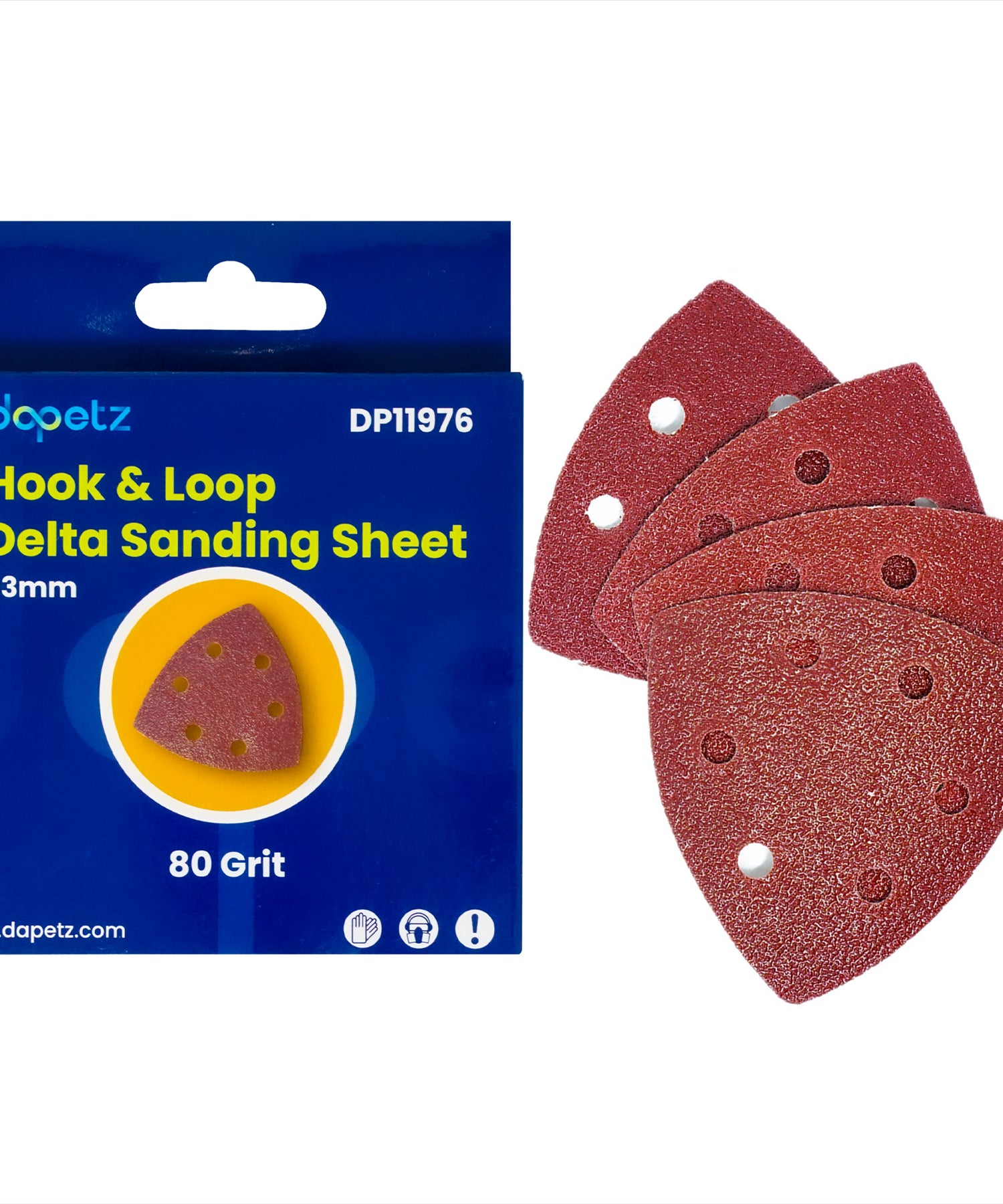 Dapetz Mouse Sanding Sheet 40, 60, 80, & 120 Grit Sandpapers Detail Palm Sander Pad 93mm (Pack of 20)