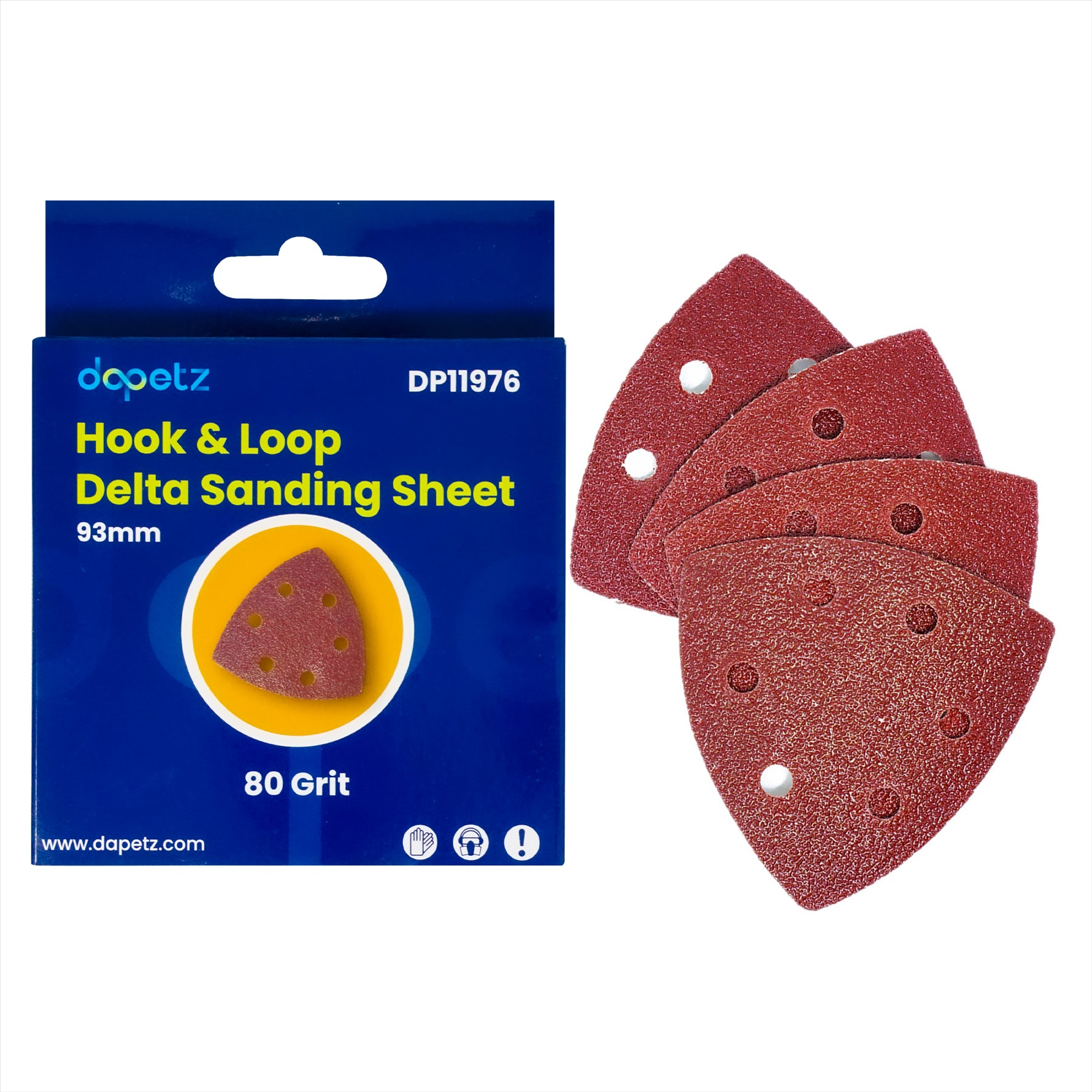 Dapetz Mouse Sanding Sheet 40, 60, 80, & 120 Grit Sandpapers Detail Palm Sander Pad 93mm (Pack of 20)