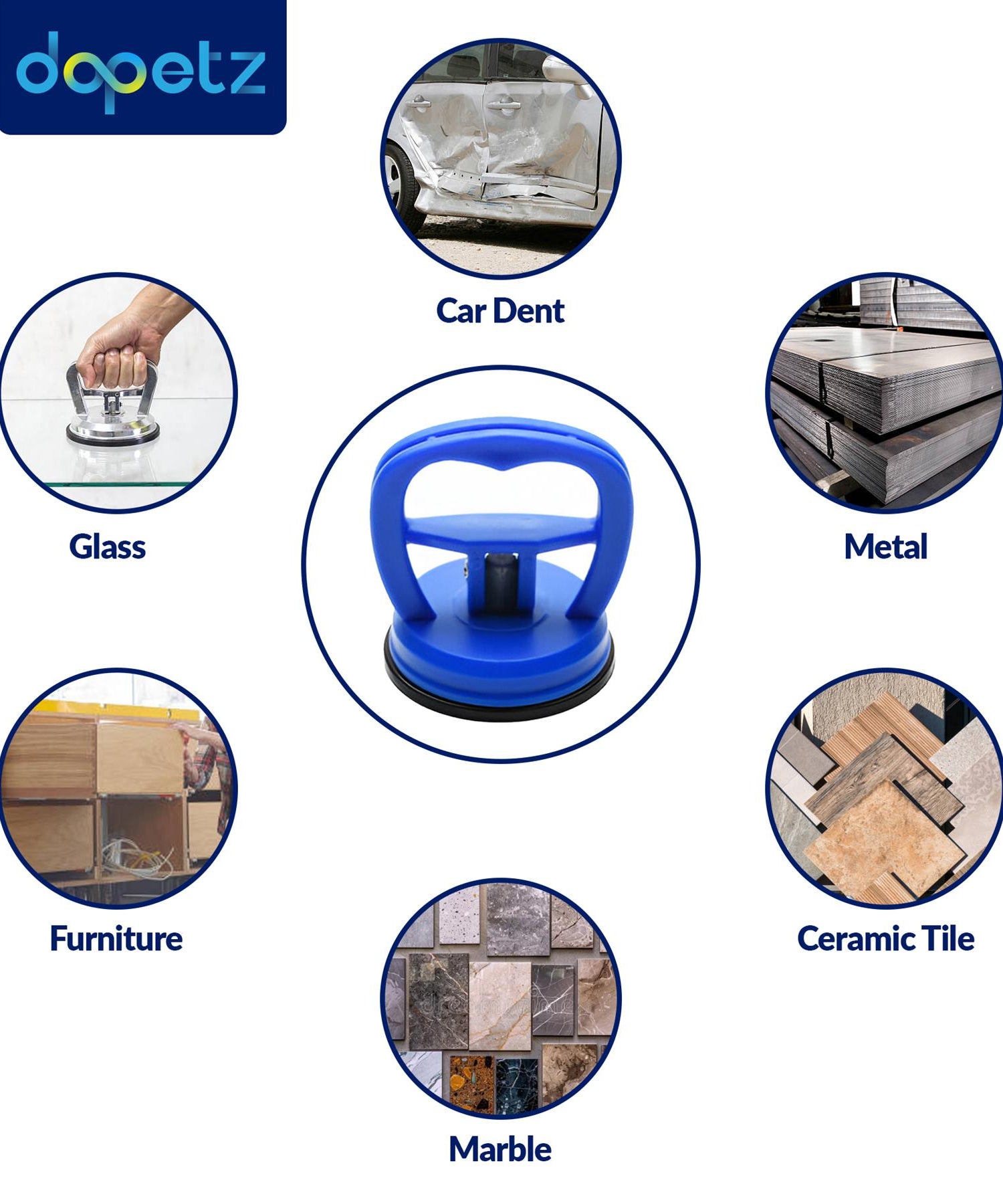 4PCS Suction Cup Car Body Ding Remover Repair Sucker Dent Puller Bodywork By Dapetz