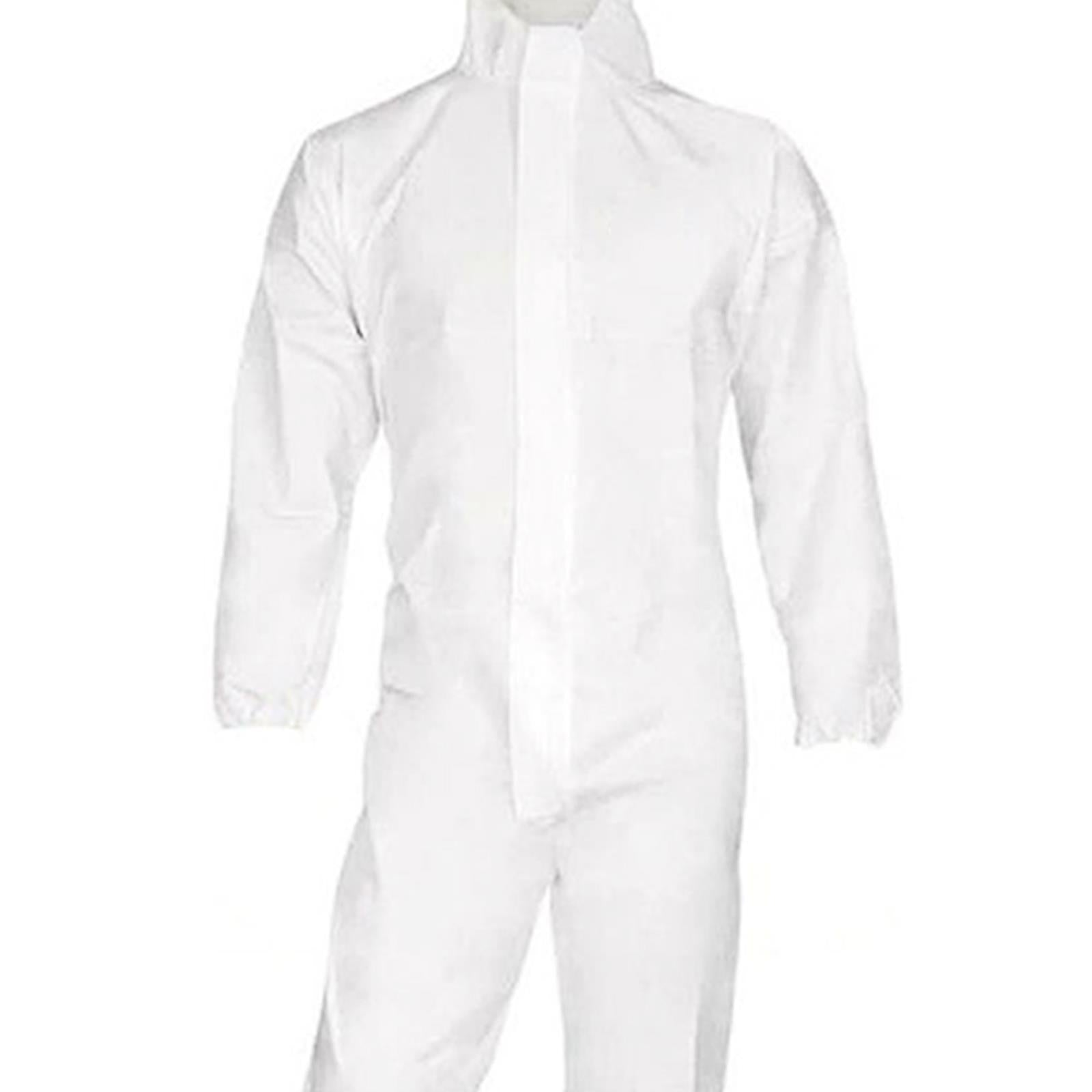 Disposable Breatheable Coveralls Boile Hood Protective Suit With Zip Medium