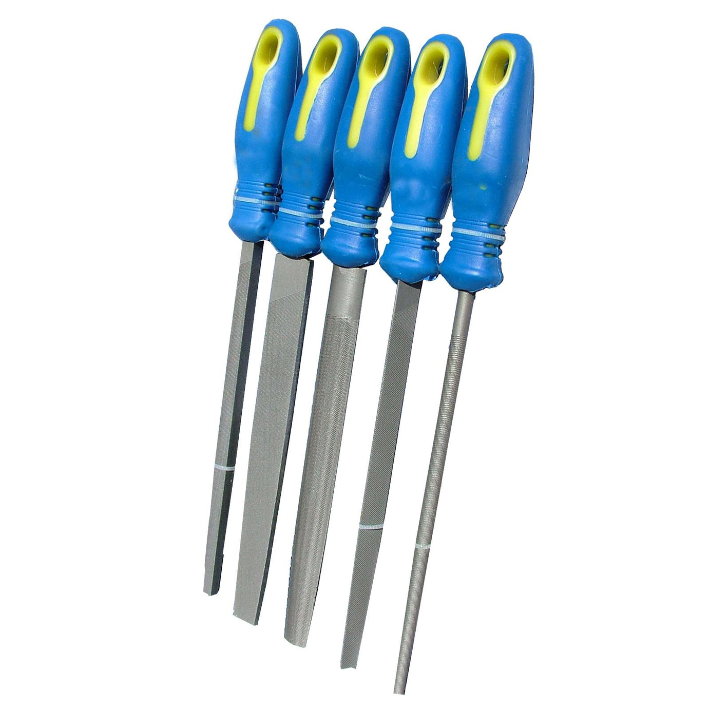 5pc 8" Inch Engineers File Set for Metal Round Flat Triangular Half Round Square