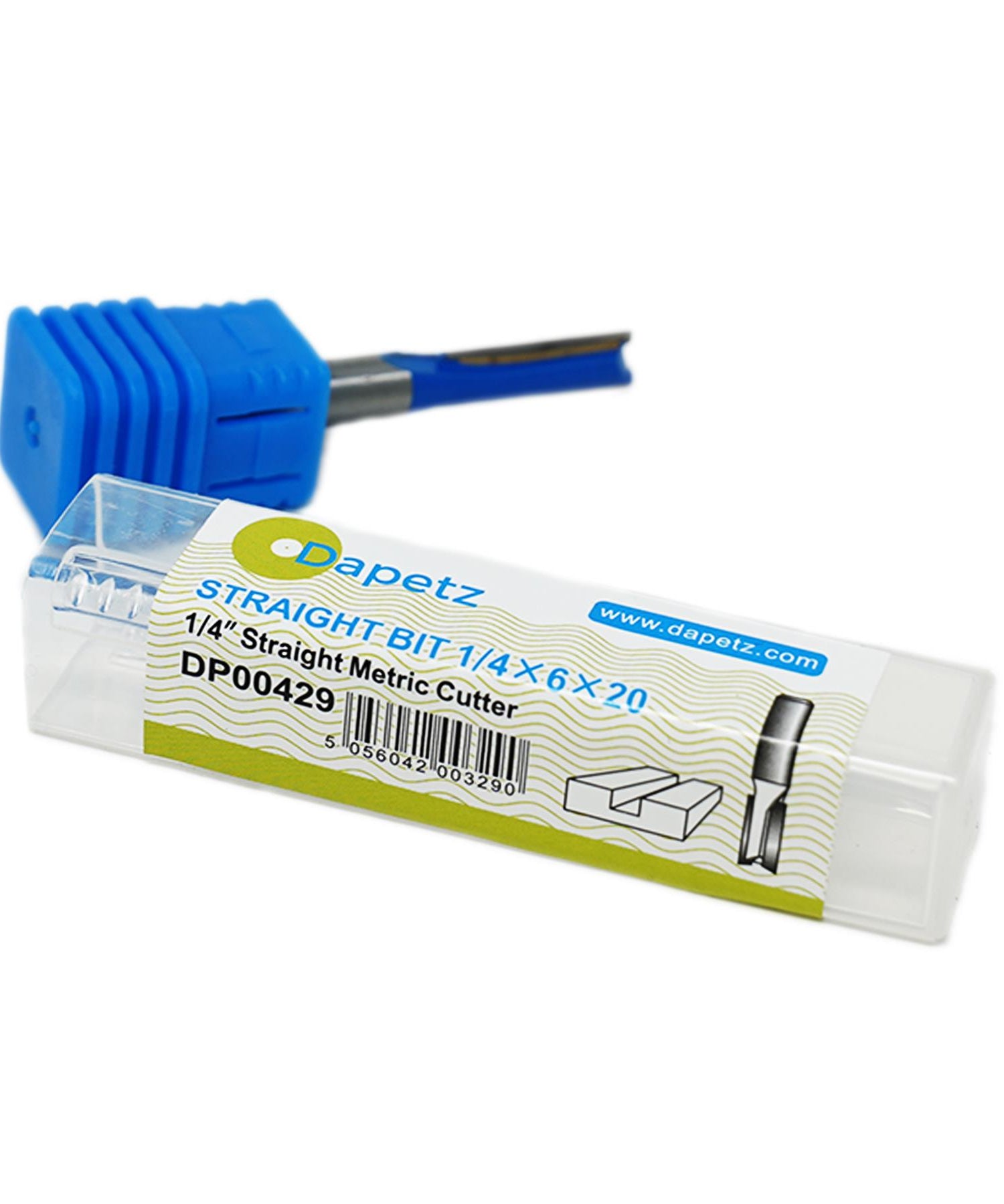 Shank Straight Metric Router Cutter 1/4" 6mm x 20mm Bit by Dapetz - Dapetz