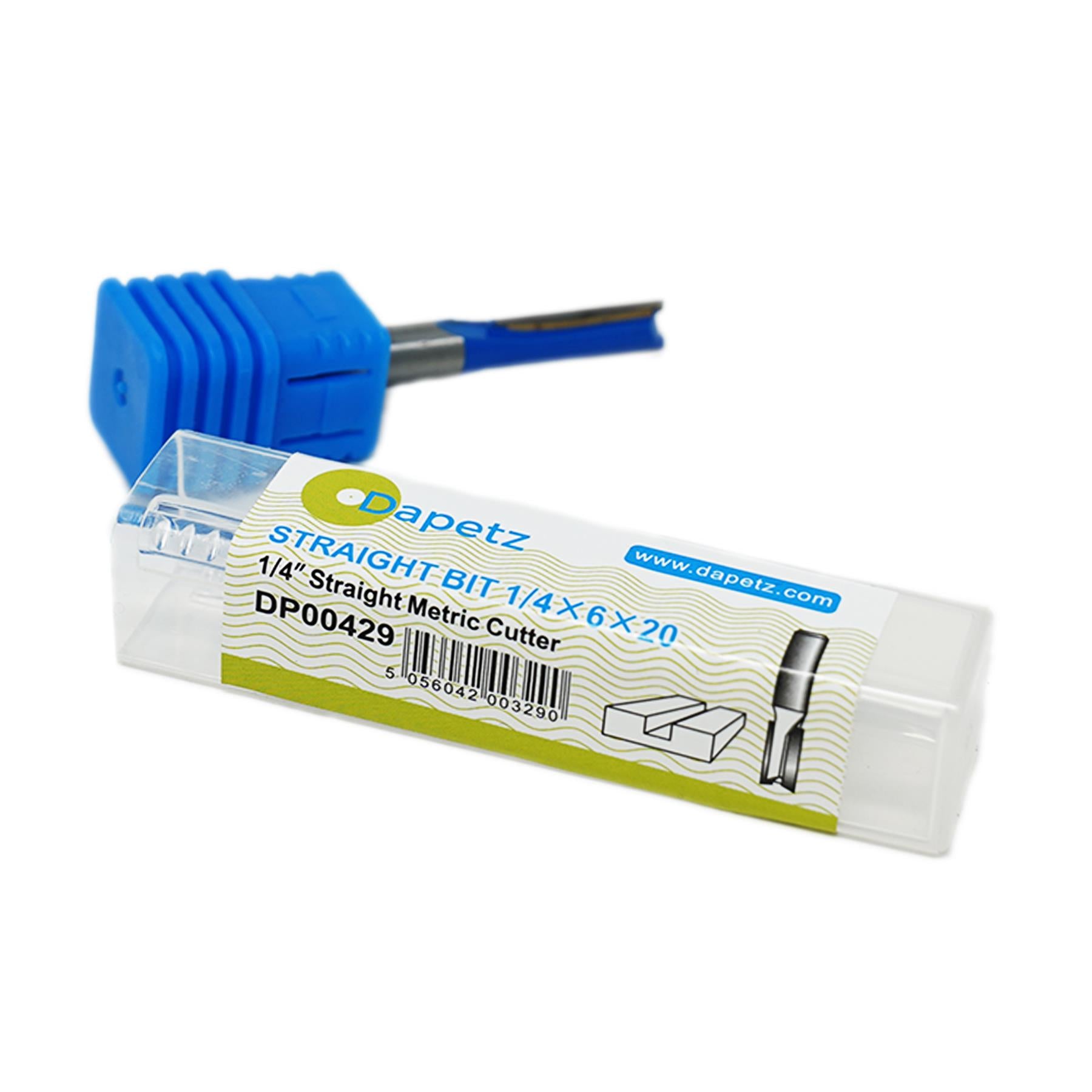 Straight 2 Flute Router Bit Cutter 1/4" Shank Carbide TCT Groove Metric 6 x 20mm