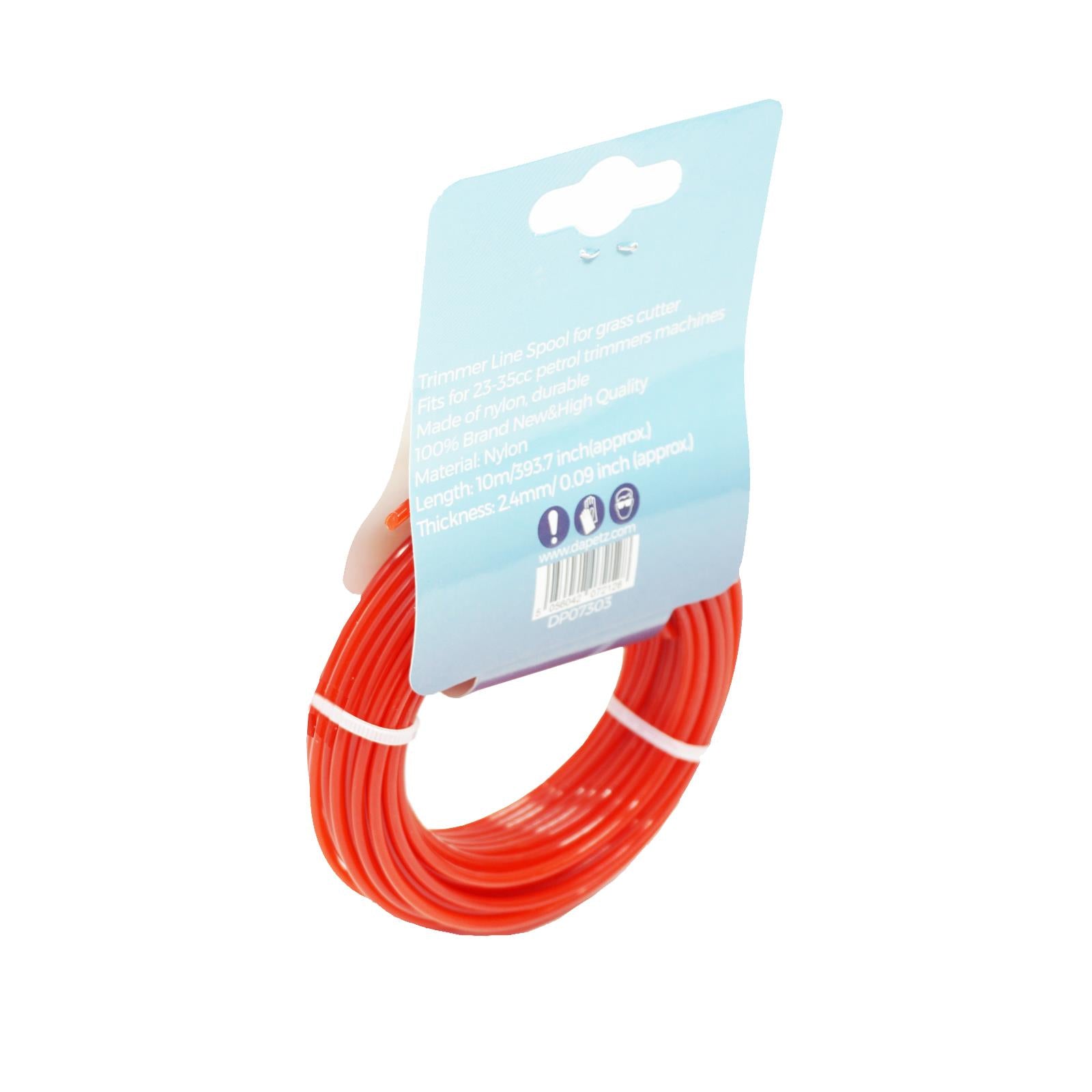 Round Strimmer Cord Line Wire String Nylon Petrol Trimmer 10m x 2.4mm by Dapetz