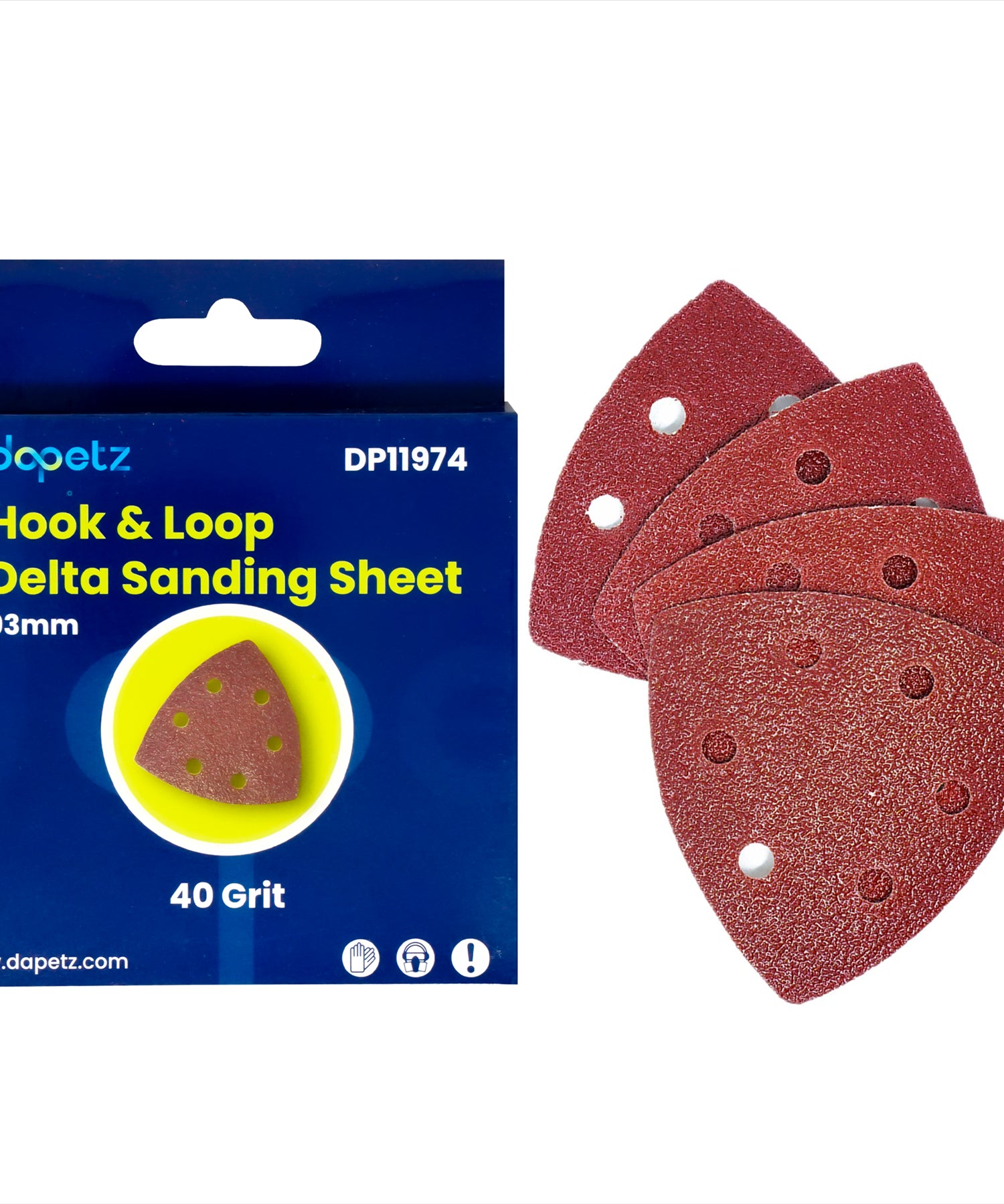 Dapetz Mouse Sanding Sheet 40, 60, 80, & 120 Grit Sandpapers Detail Palm Sander Pad 93mm (Pack of 20)