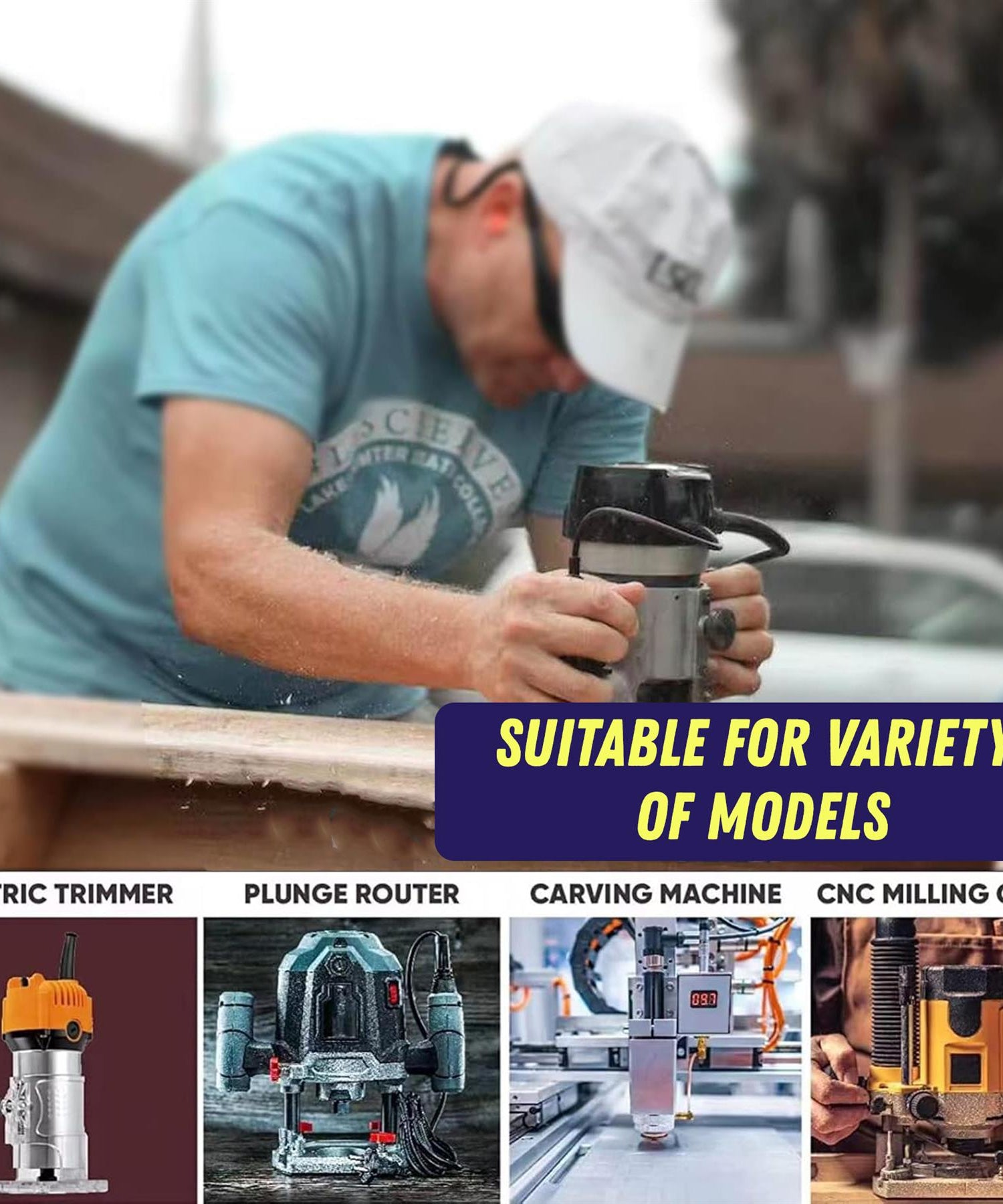 1/4" Shank Round Over Router Bit Set – 4Pc Woodworking Cutter