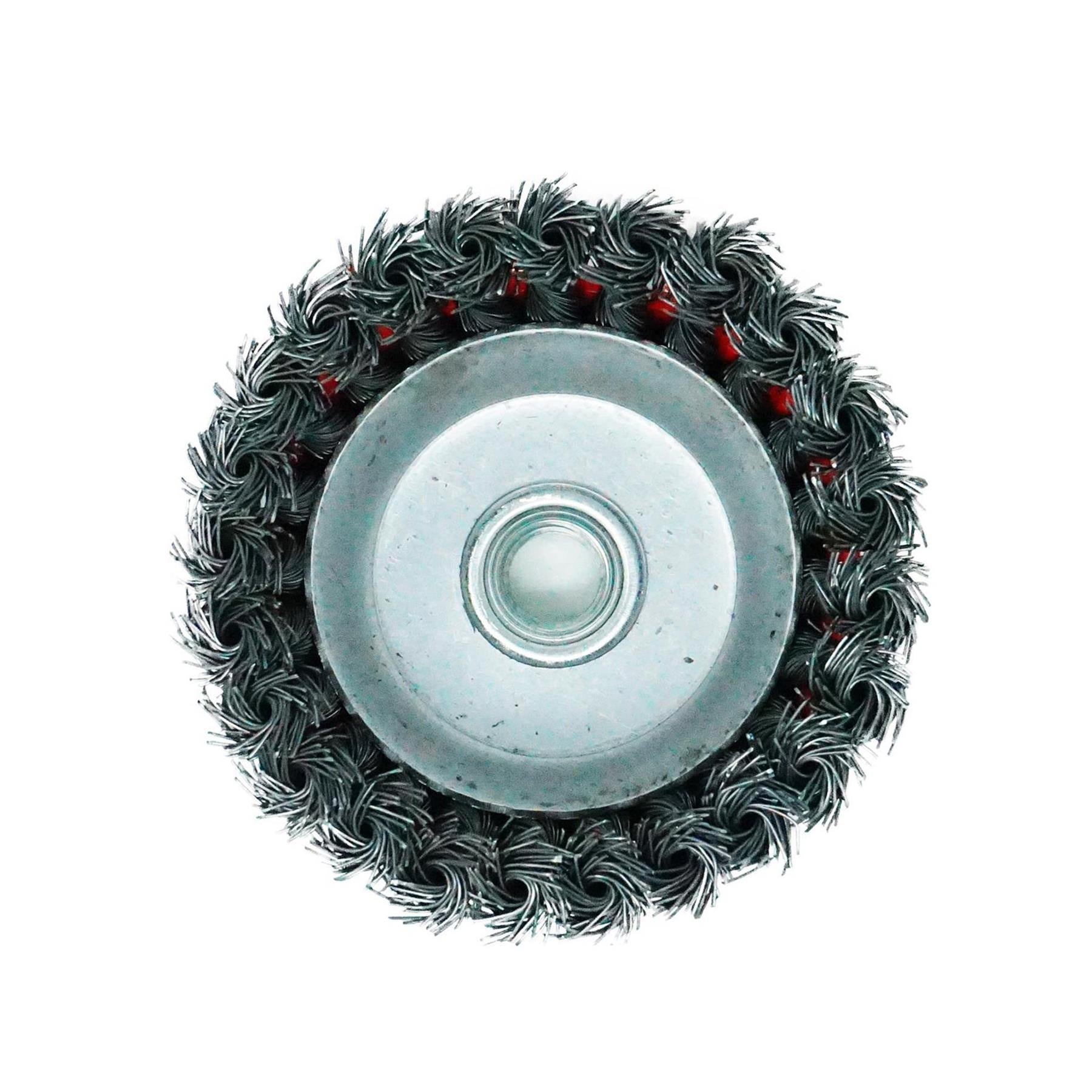 Twist Knot Wire Wheel Cup Brush 4" M14 for 4 1/2" 110mm Angle Grinder 4 Pack By Dapetz