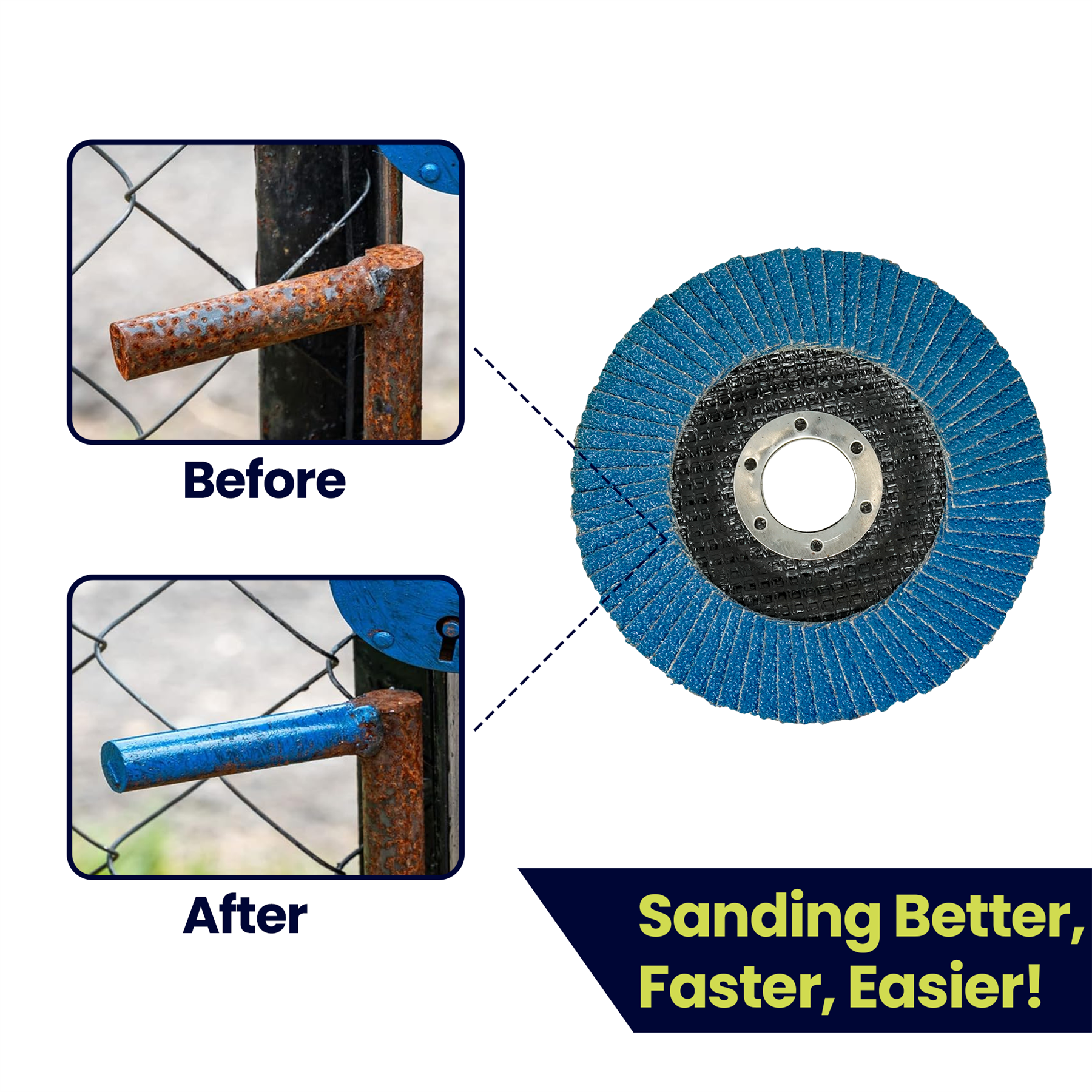 10pcs Flap Grinding Sanding Discs 115mm 4.5" 80 Grit Zirconium Oxide By Dapetz