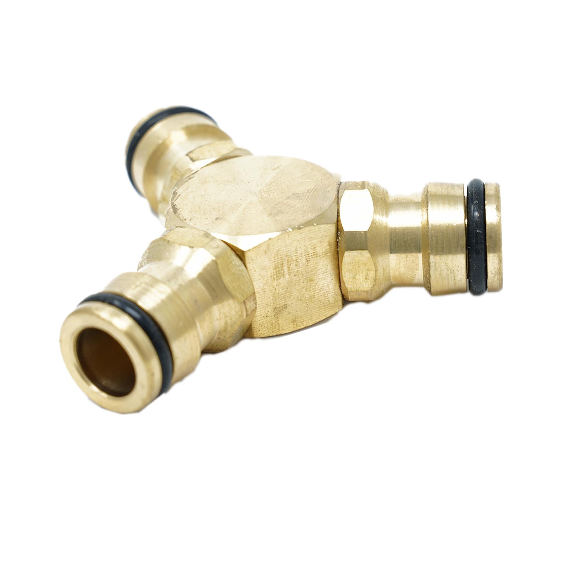 3 Way Hose Quick Connector 1/2" Brass Male Solid Joiner | Garden Work Kit by Dapetz